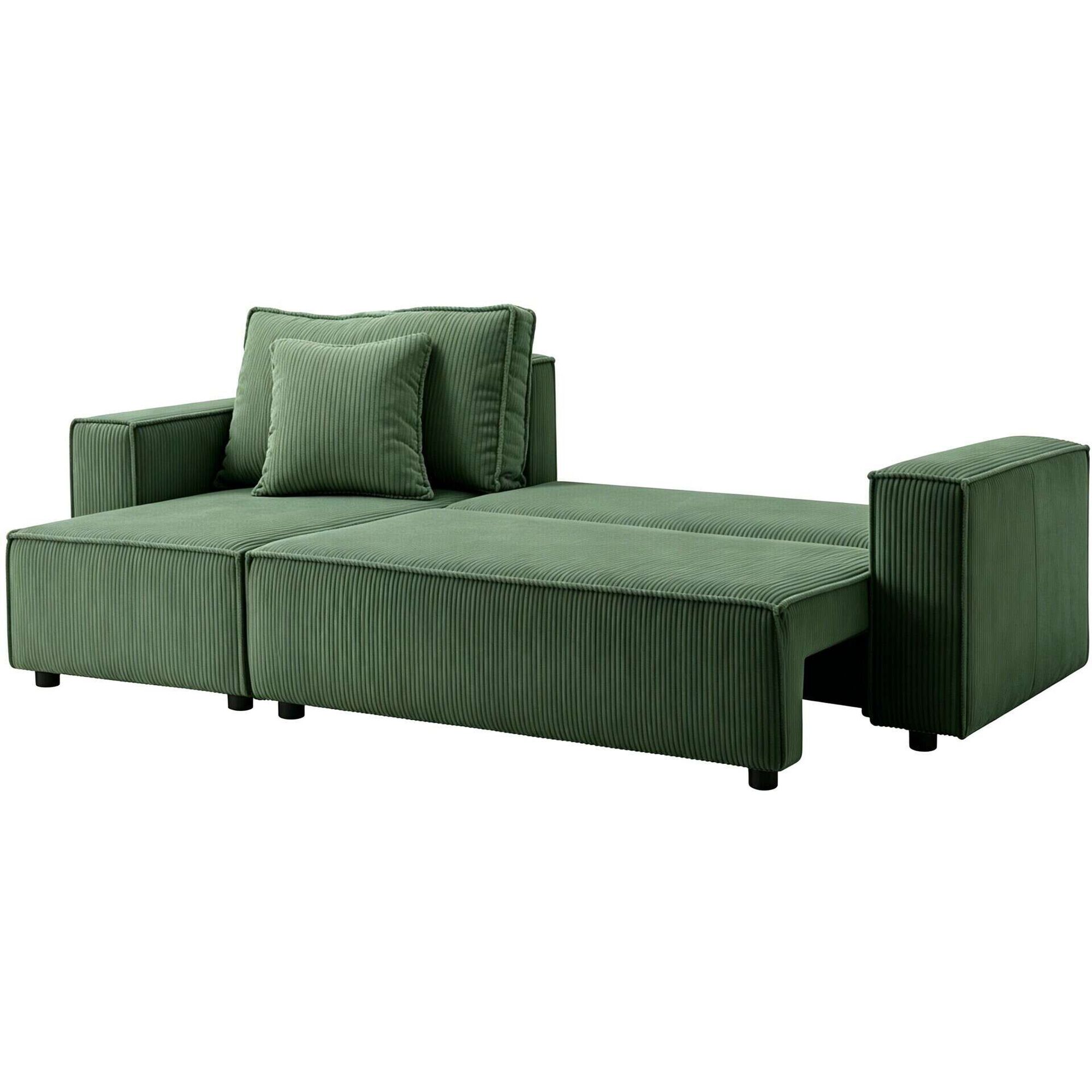 Sof&aacute; Cama Chaise Scott Verde Kasa