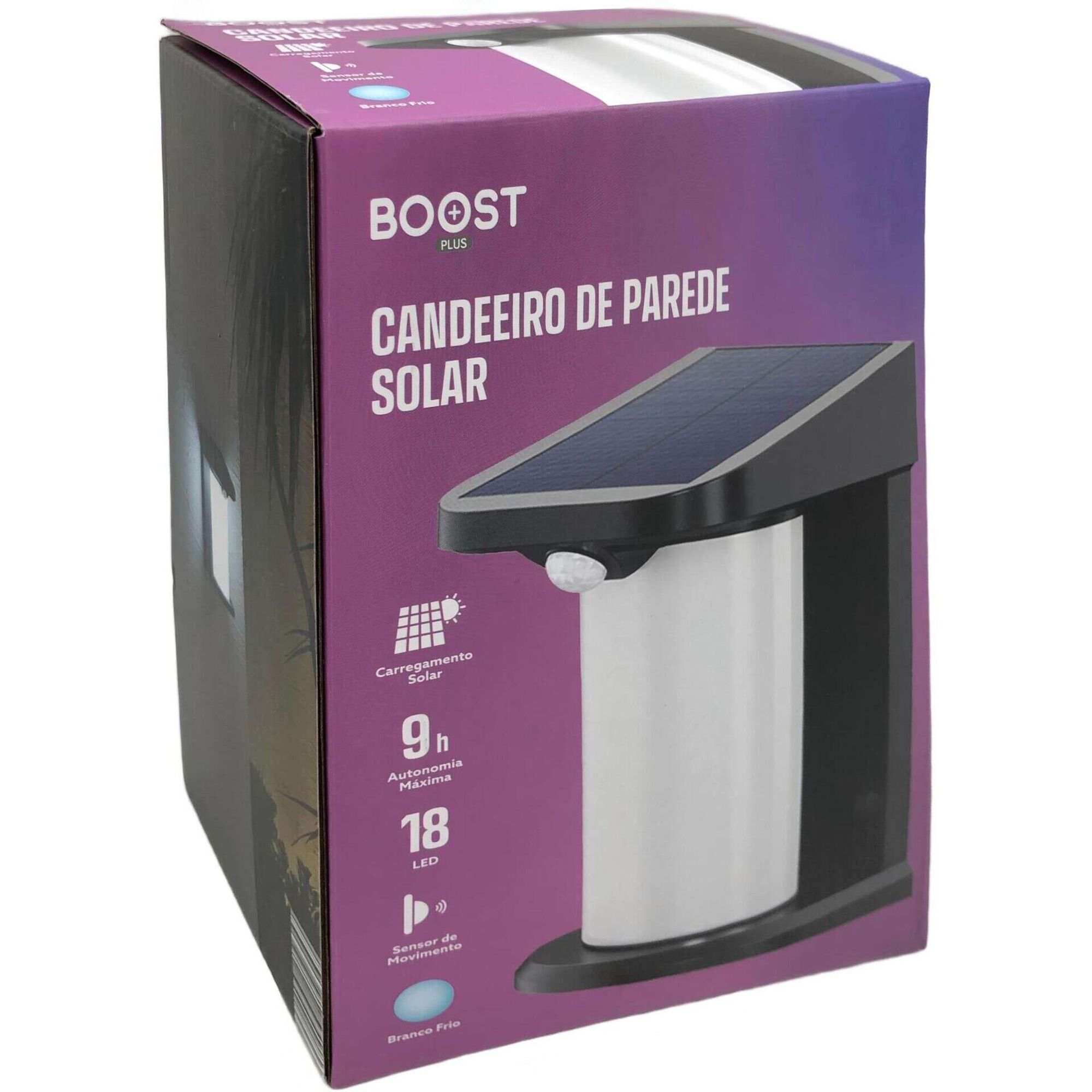 Candeeiro de Parede Solar Preto Boost