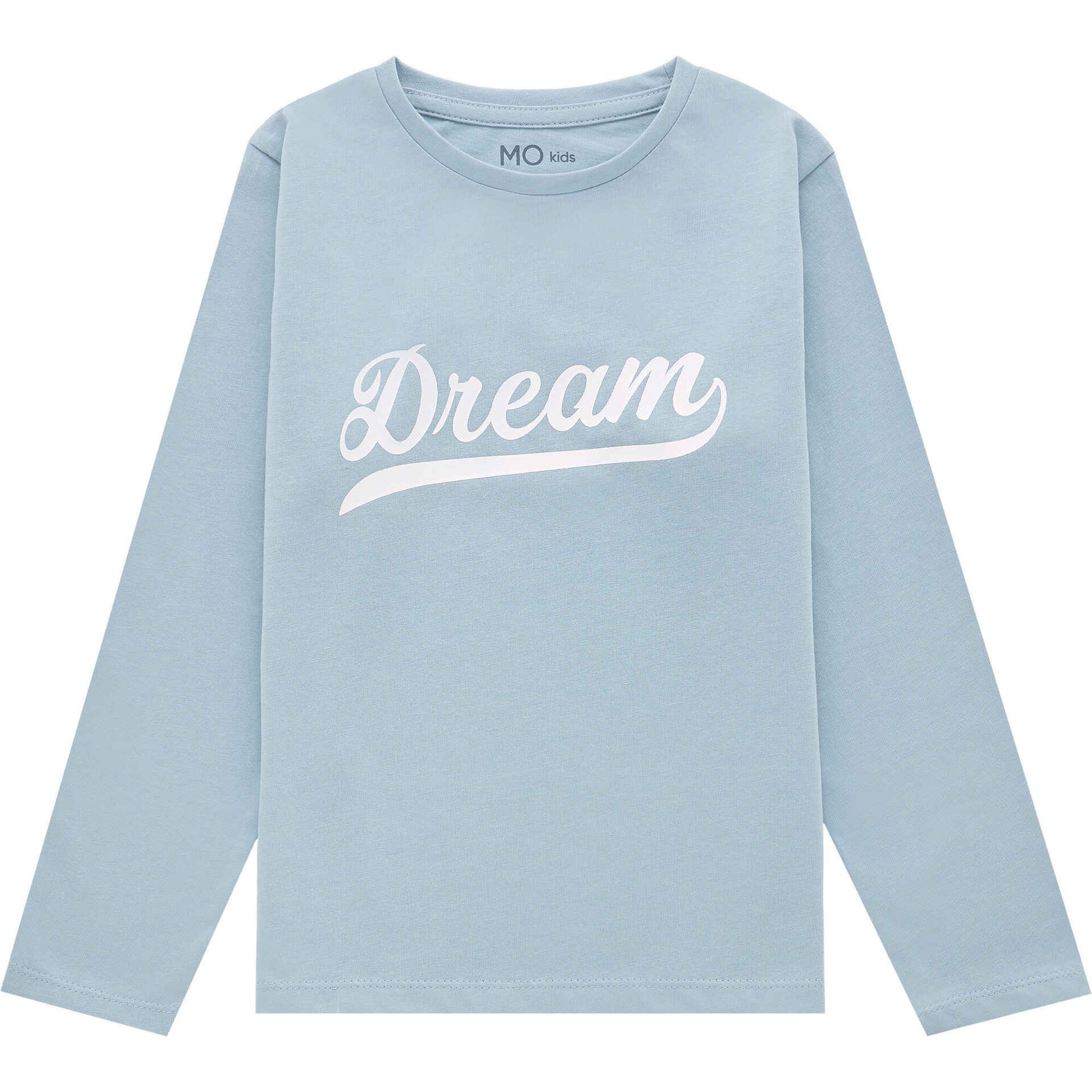 T-shirt de Manga Comprida Menina Azul Claro