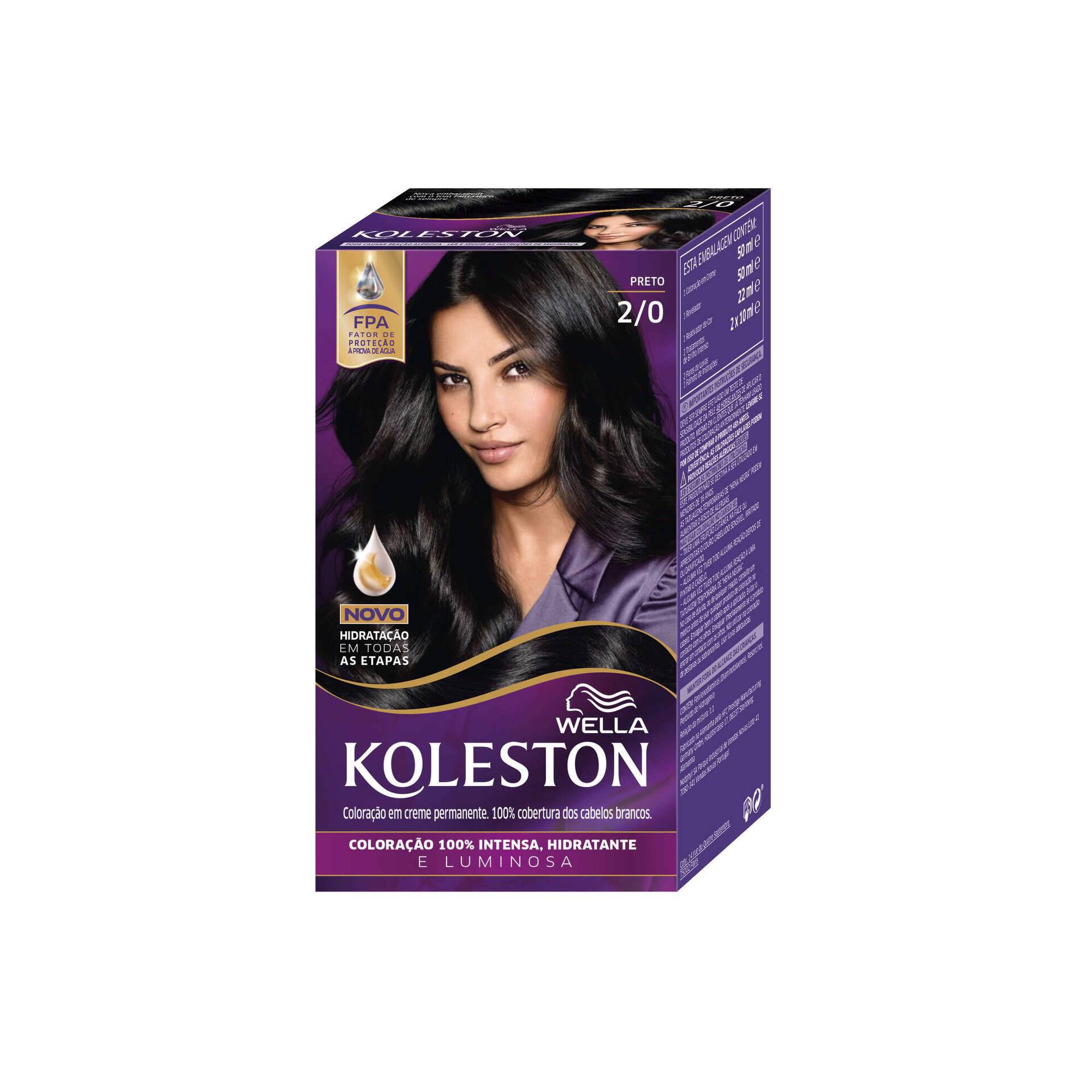 Colora&ccedil;&atilde;o Permanente Preto 2.0 Koleston