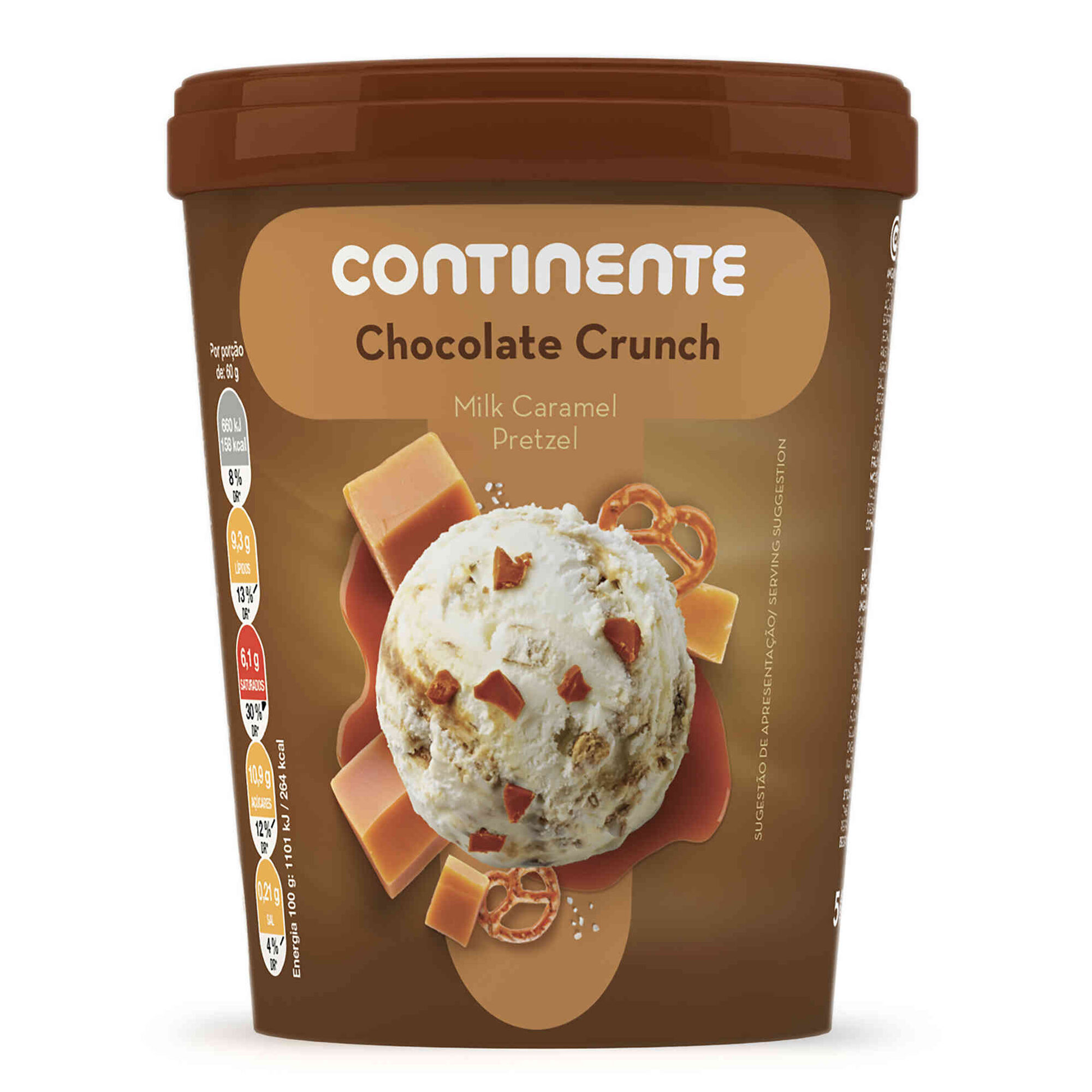Gelado Chocolate Crunch Milk Caramel Pretzel Gelado Chocolate Crunch Milk Caramel Pretzel