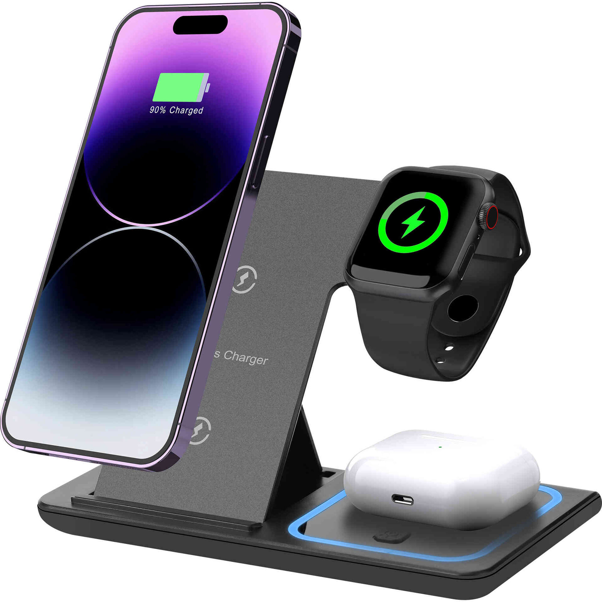 Suporte e Carregador Wireless 3 em 1 Bazar&atilde;o