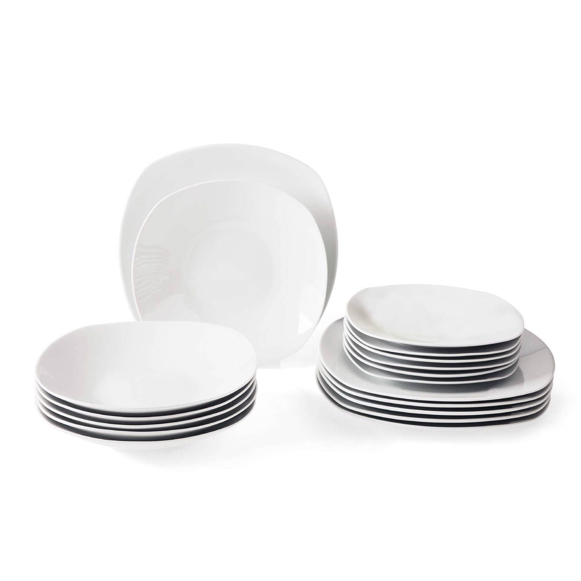 Serviço Mesa 18 Peças Branco Quadrado Serviço Mesa 18 Peças Branco Quadrado