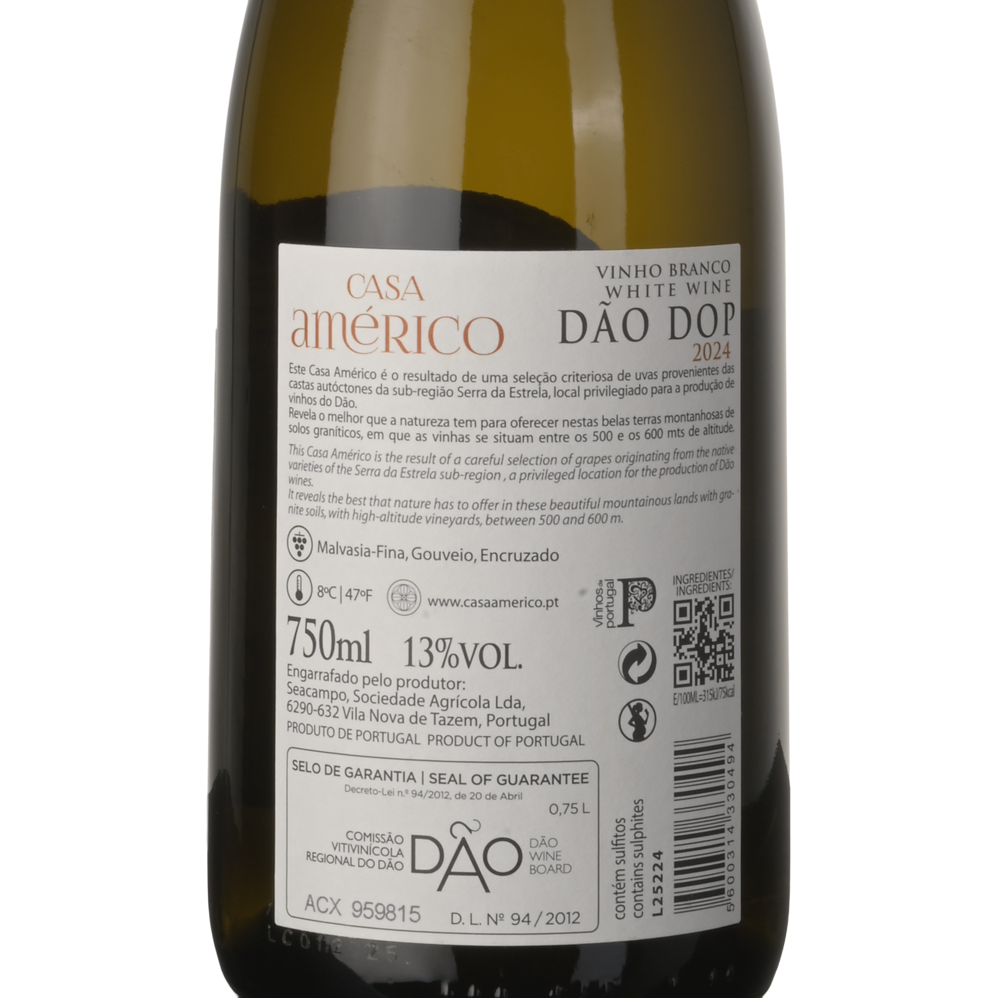 Casa Am&eacute;rico D&atilde;o Vinho Branco