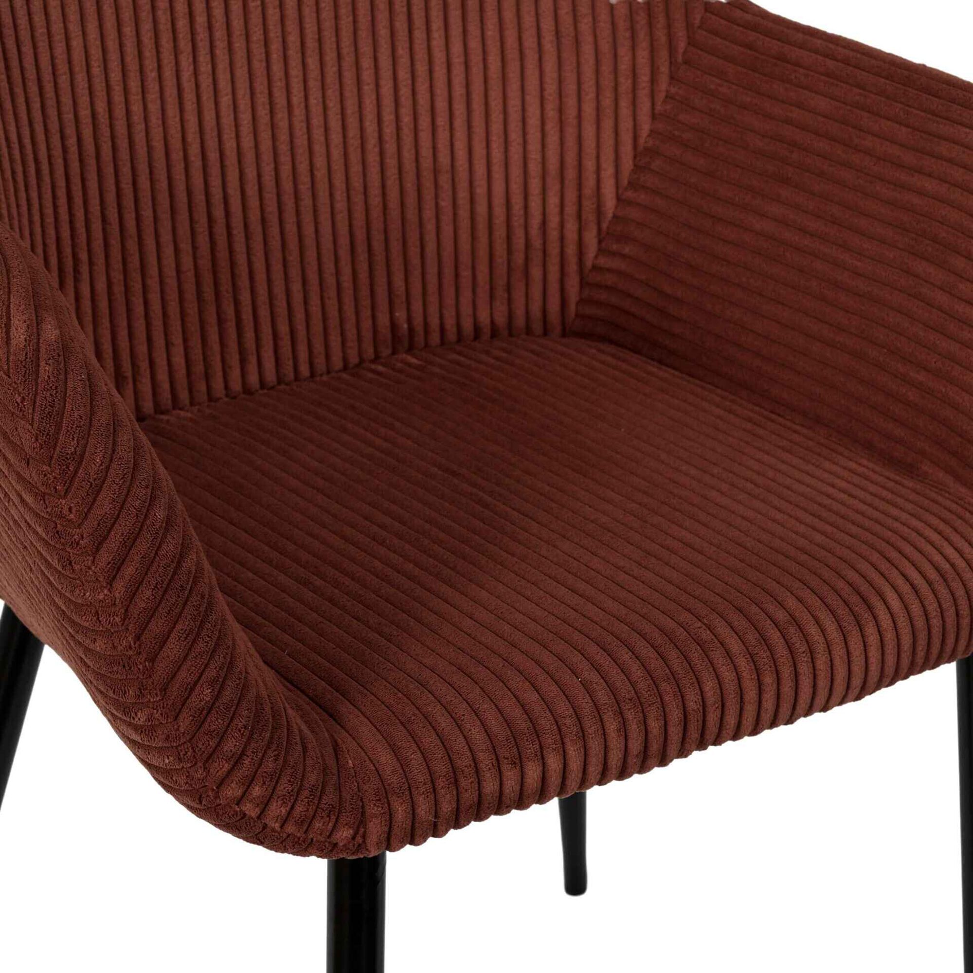 Conjunto de 2 Cadeiras Estofadas Terracota Scott
