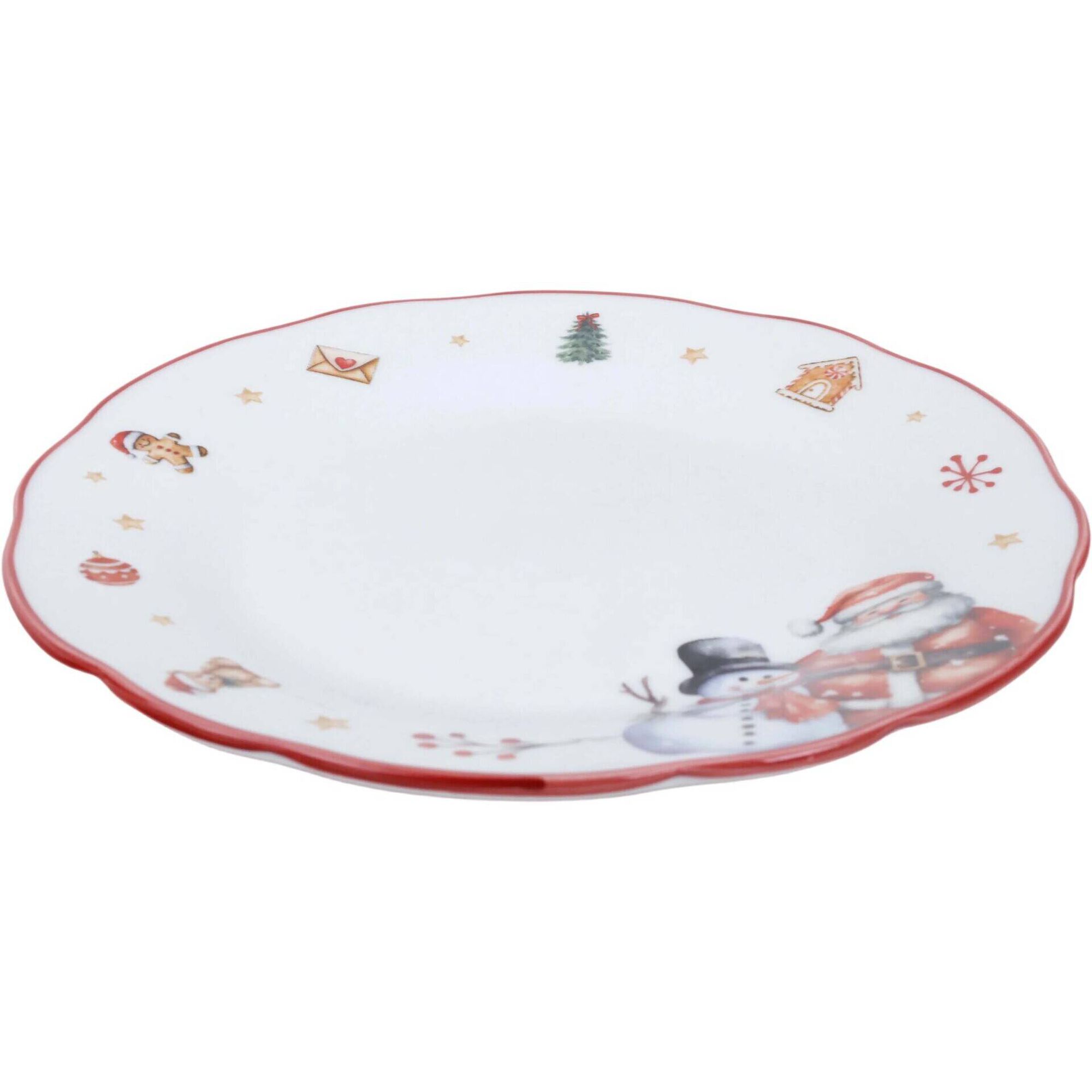 Servi&ccedil;o 6 Pessoas Porcelana Figuras de Natal Kasa