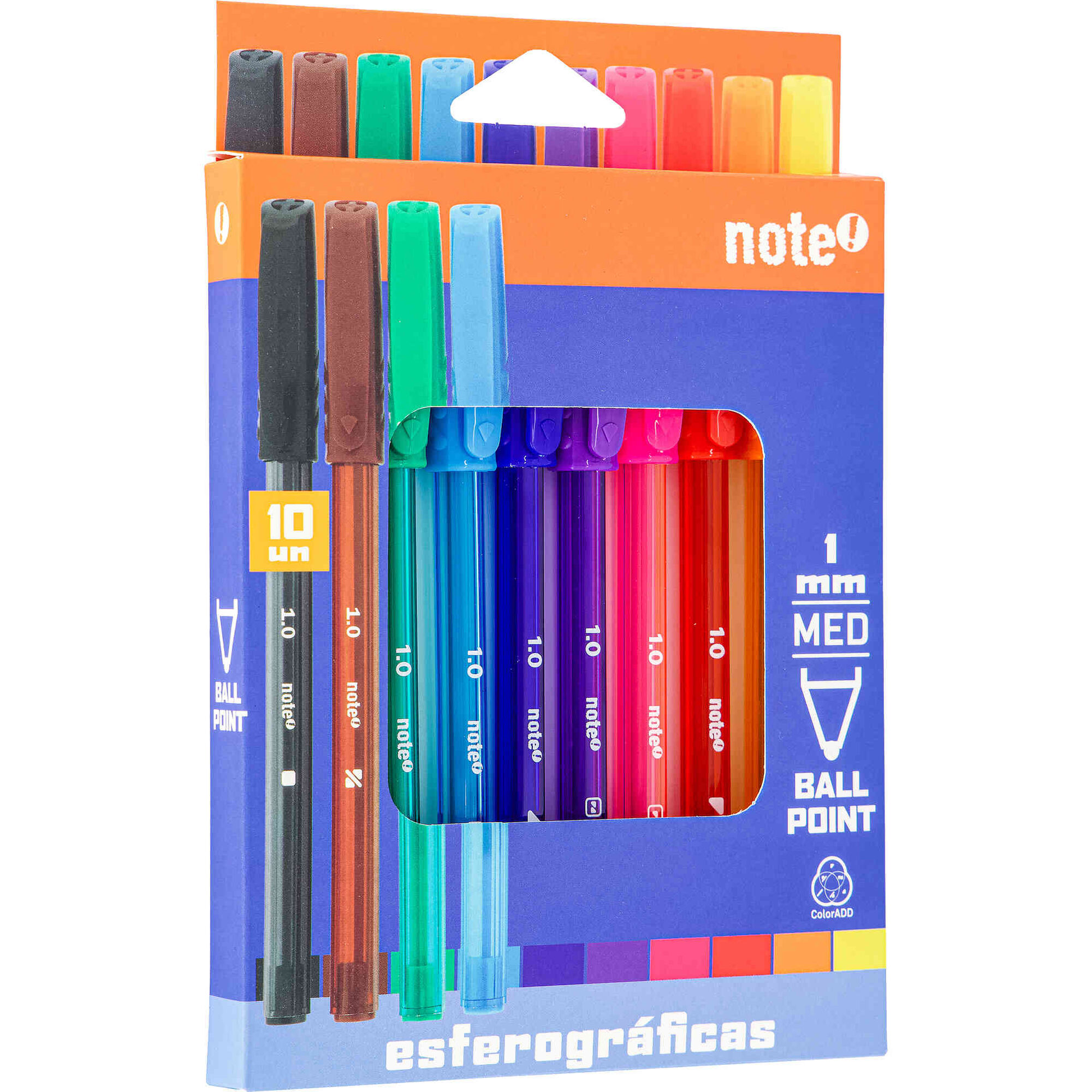 Conjunto 10 Esferogr&aacute;ficas Ball Point 1mm Note!
