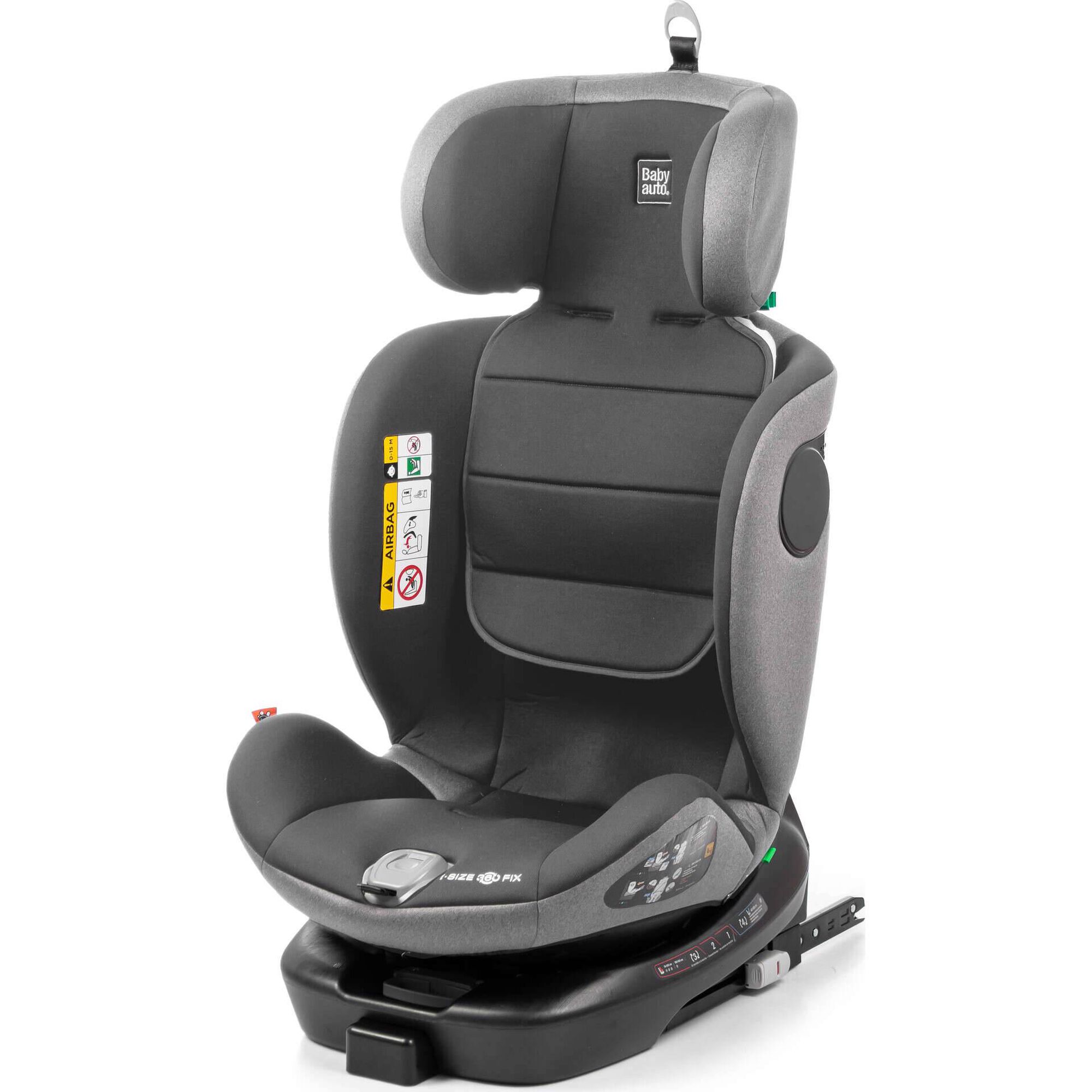 Cadeira Auto I-Size 40-150cm Isofix Rotativa com Pata Cinza