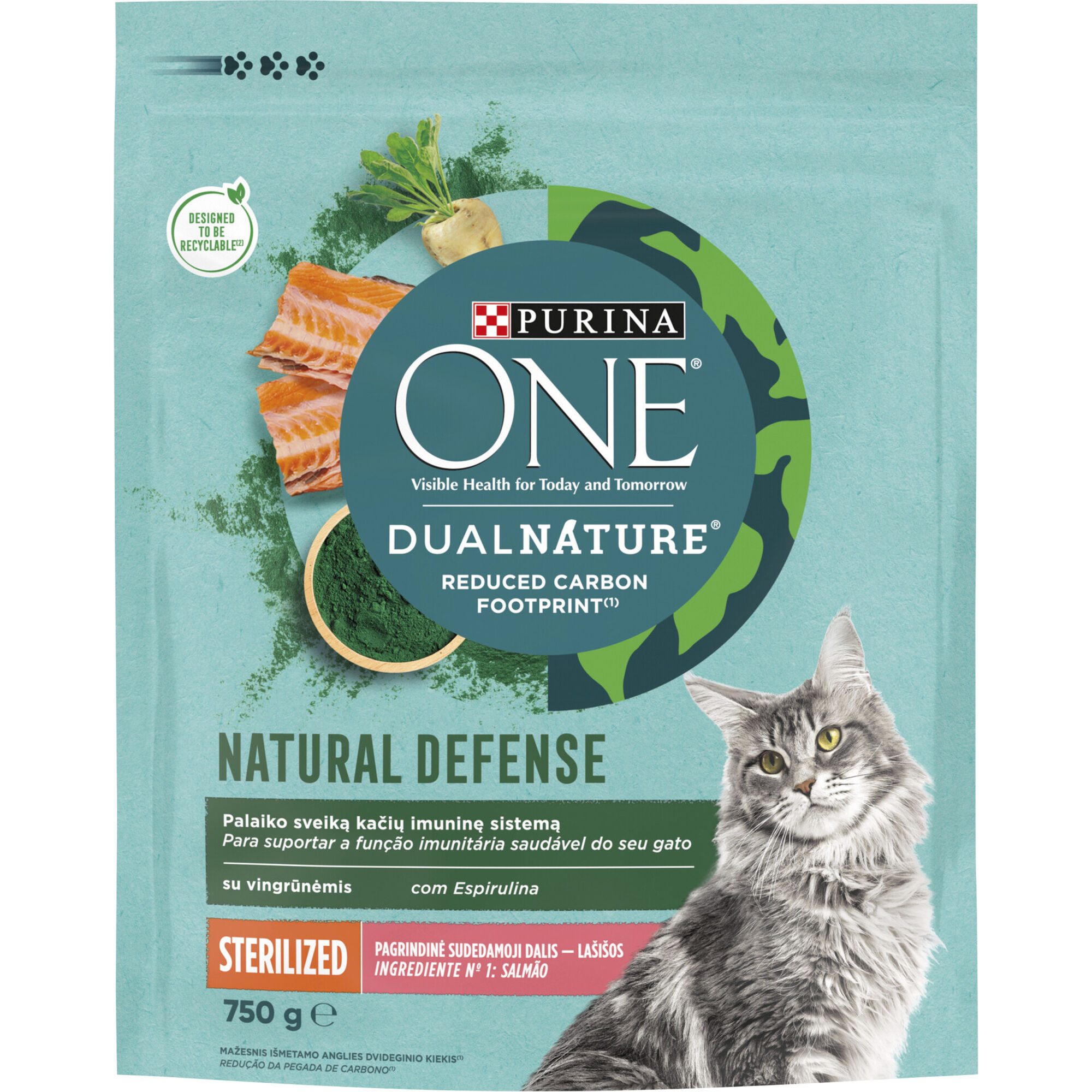 Ra&ccedil;&atilde;o para Gato Adulto Esterilizado Salm&atilde;o Purina One Dual