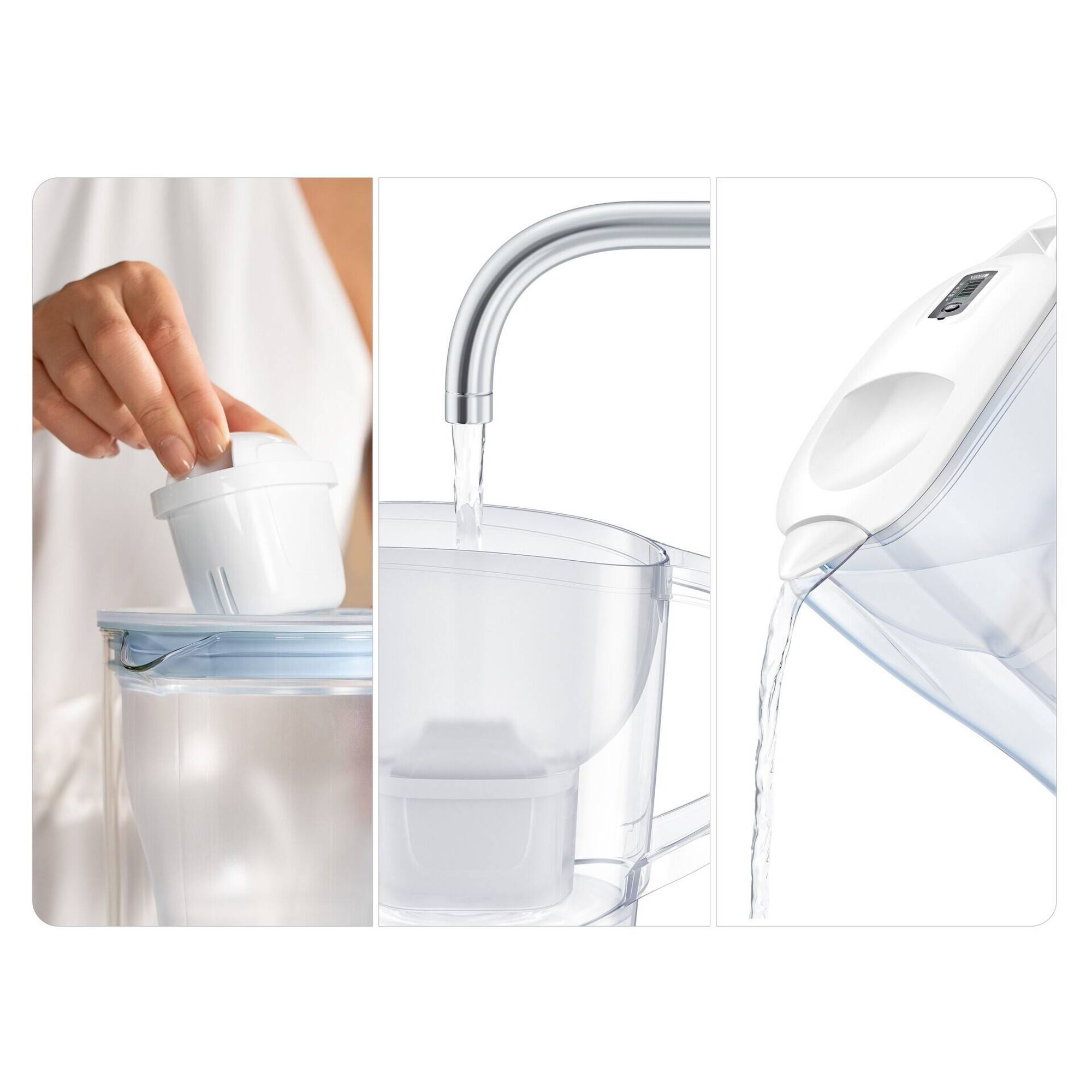 Conjunto Jarro de Filtrar 2,4L Aluna Branco e 1 Filtro Maxtra Pro All-In-1 Brita