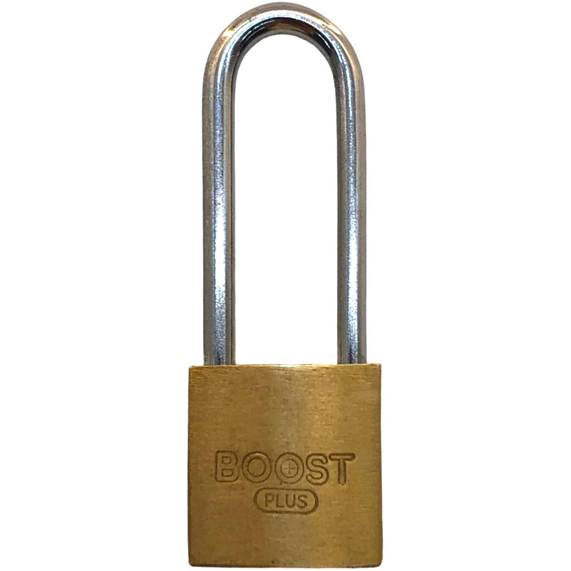 Cadeado Arco Longo com Chave Dourado Boost