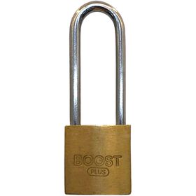 Cadeado Arco Longo com Chave Dourado Boost