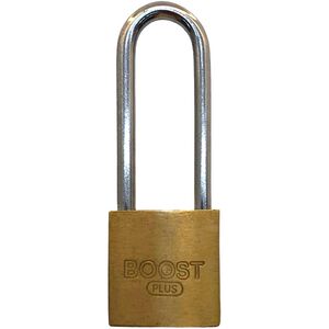 Cadeado Arco Longo com Chave Dourado Boost