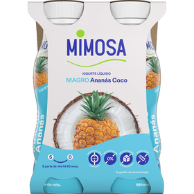 Iogurte L&iacute;quido Magro Anan&aacute;s e Coco Mimosa