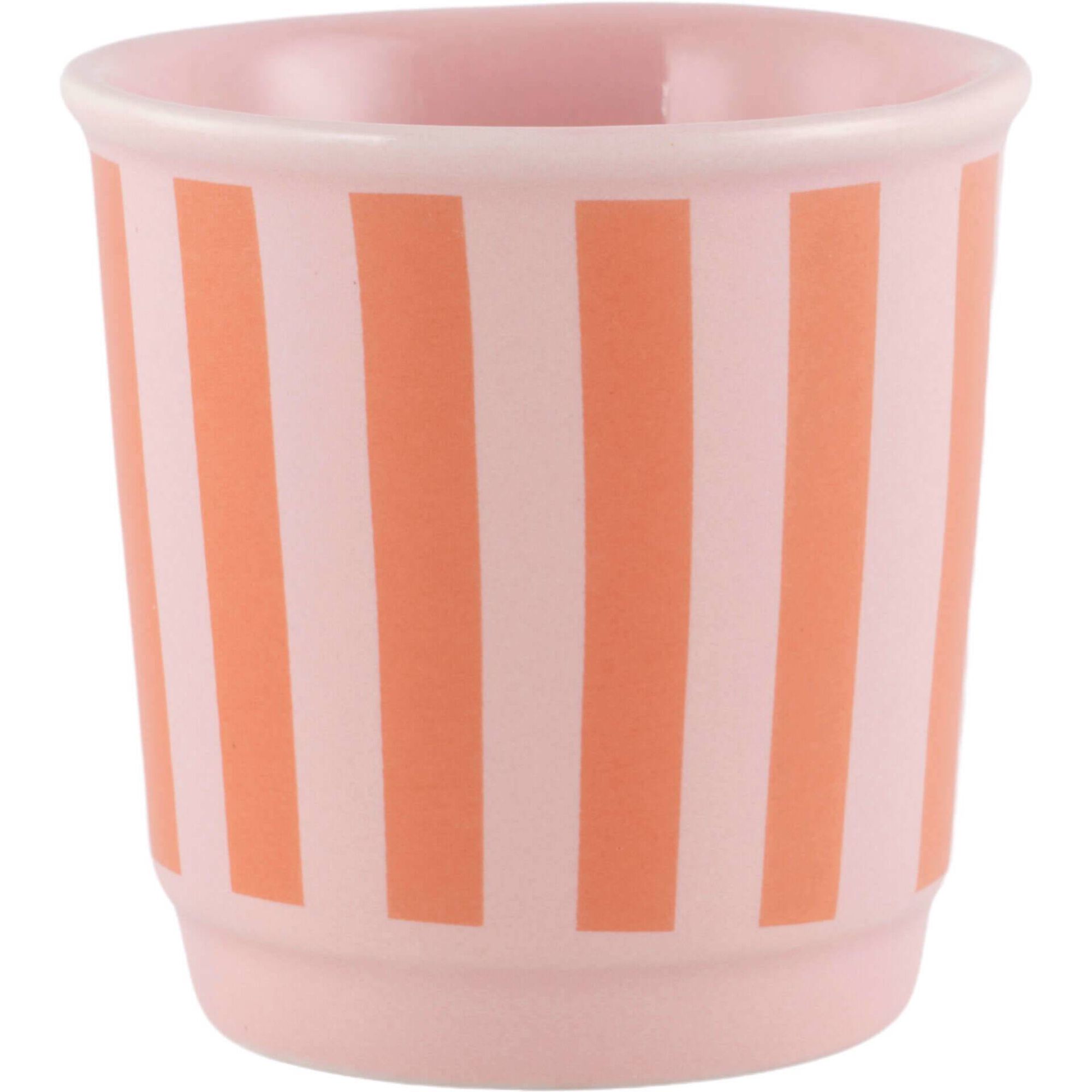 Copo Caf&eacute; 90ml Riscas Rosa e Laranja Kasa