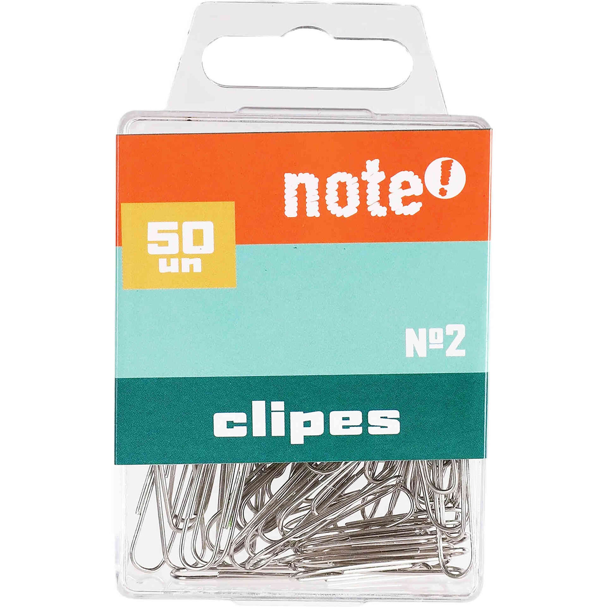 Conjunto 50 Clipes Cromados N&ordm;2 Note!