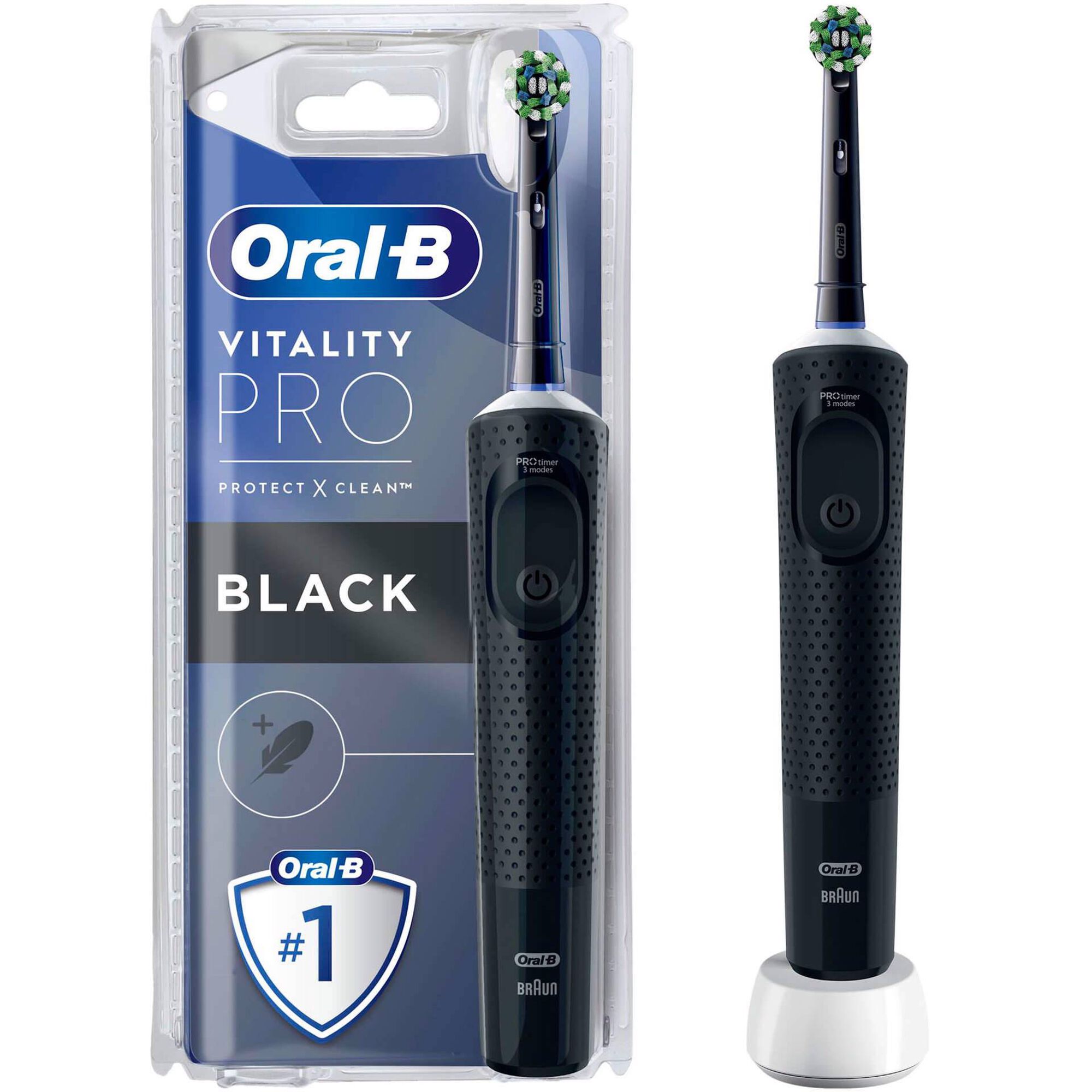 Escova de Dentes Elétrica Vitality Pro Preta Escova de Dentes Elétrica Vitality Pro Preta