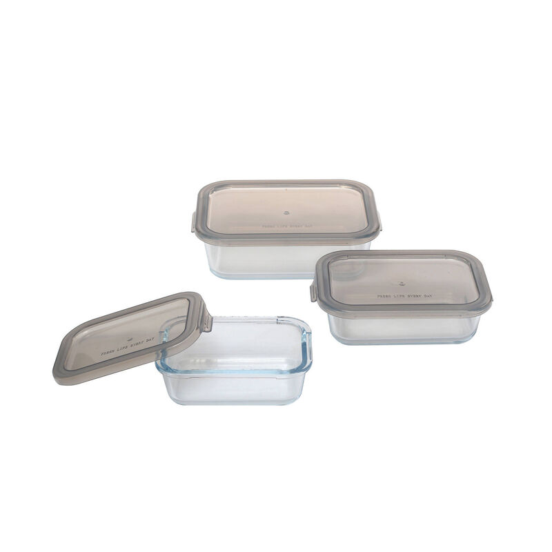 Conjunto 3 Caixas Herméticas Vidro Easy Keep Kasa
