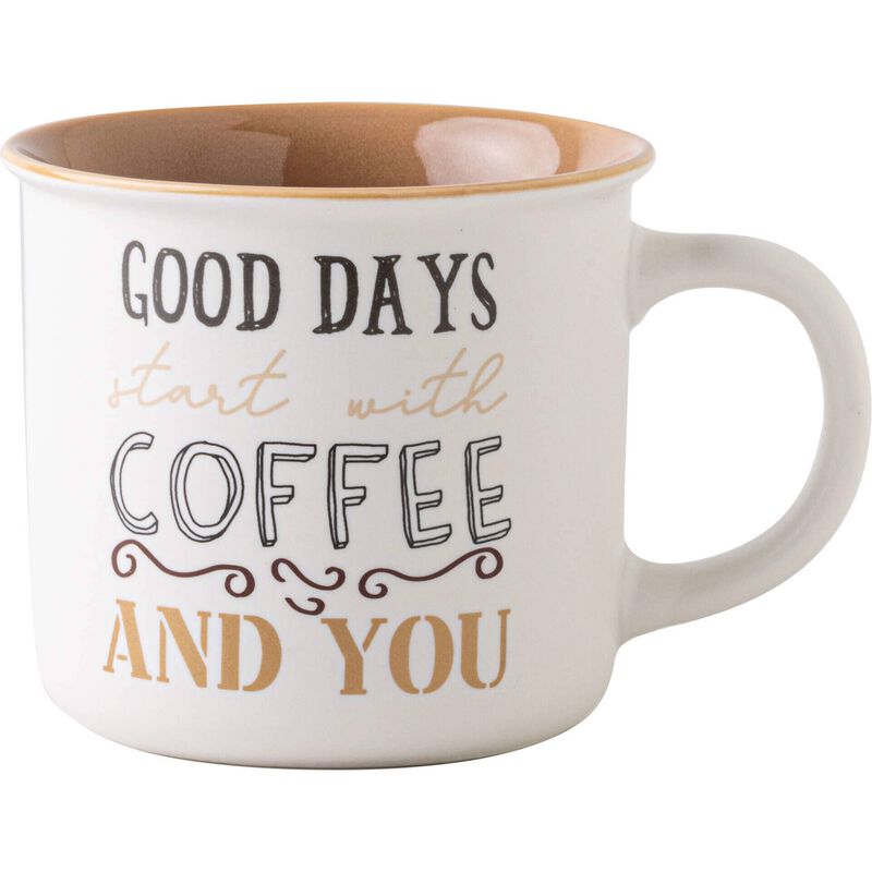 Caneca 360ml Vintage Good Days Branca Kasa