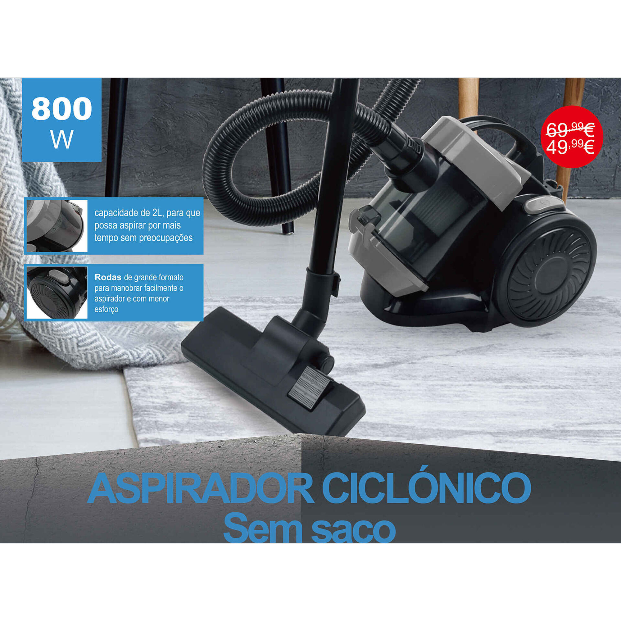 Aspirador Cicl&oacute;nico 2L Sem Saco Bazar&atilde;o