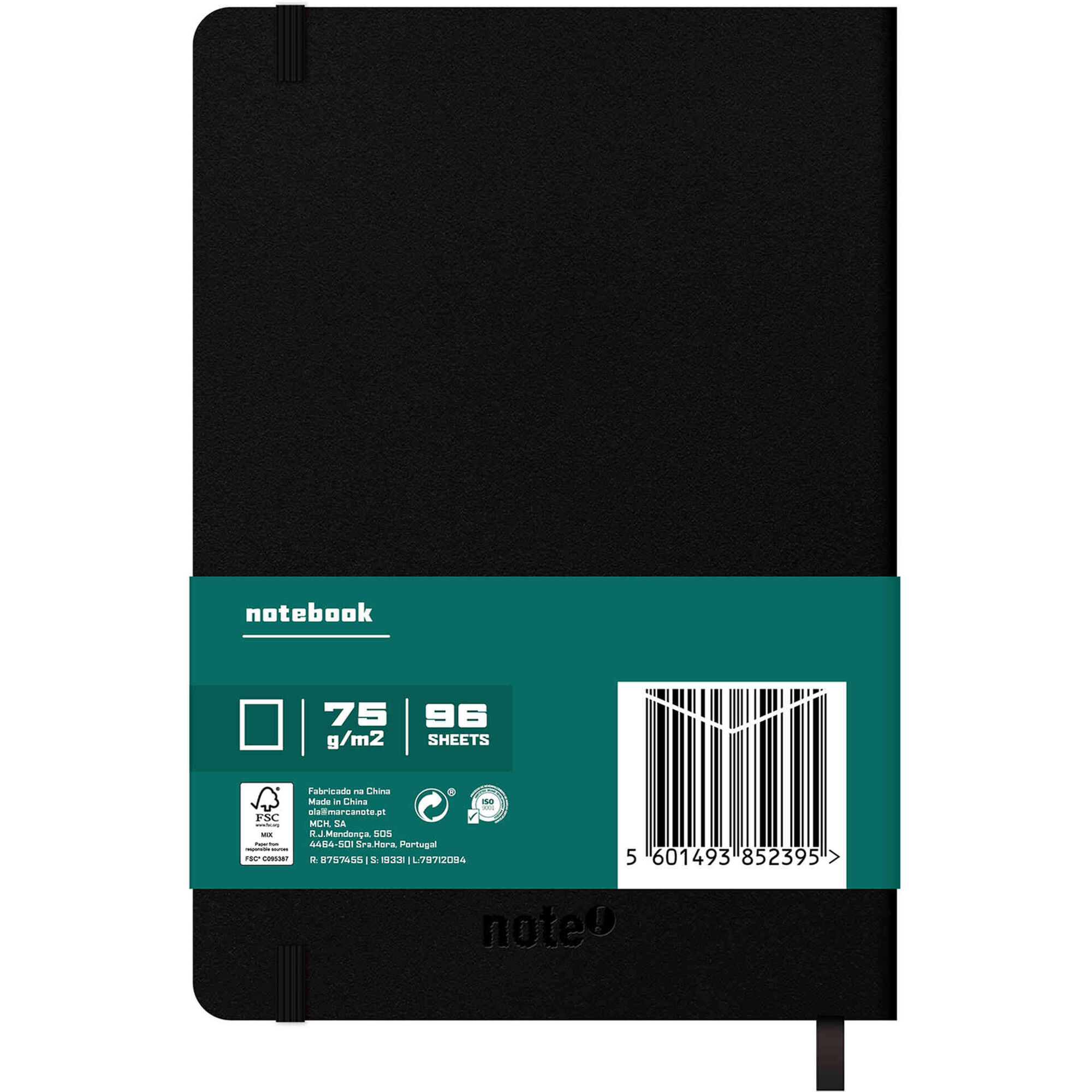 Caderno A5 Capa Dura com El&aacute;stico Liso Note!