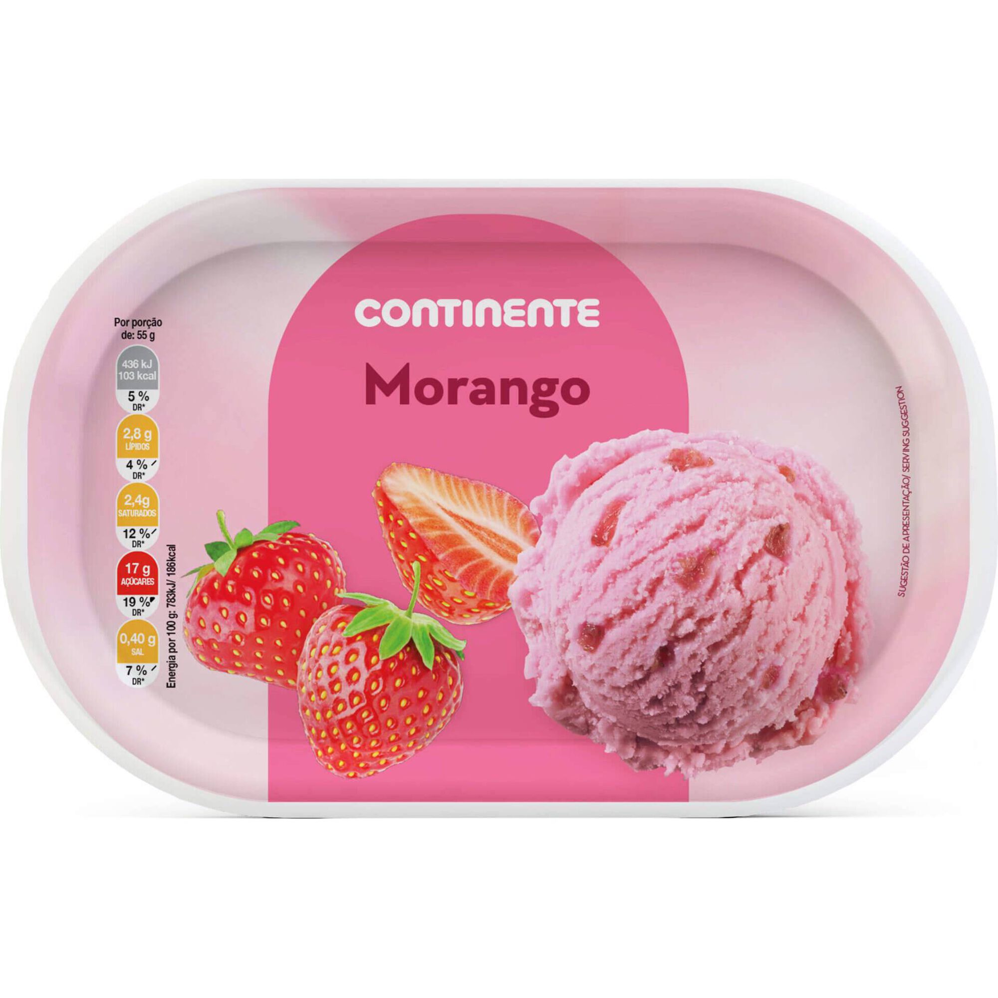 Gelado Morango Continente