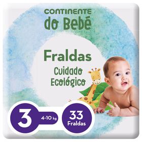 Fraldas Cuidado Ecológico T3 4-10kg