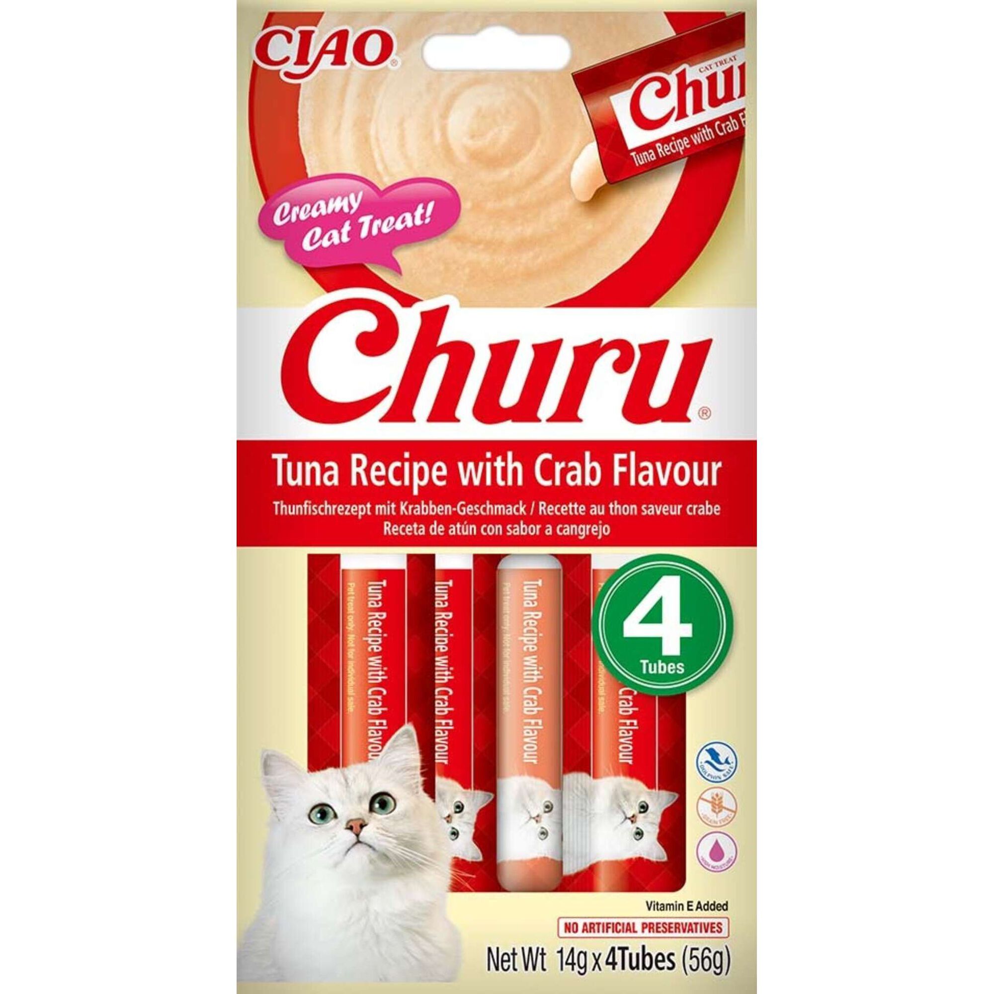 Snack para Gato L&iacute;quido  Atum e Caranguejo Churu