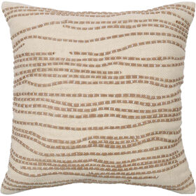 Almofada com Linhas Bordadas Bege Kasa