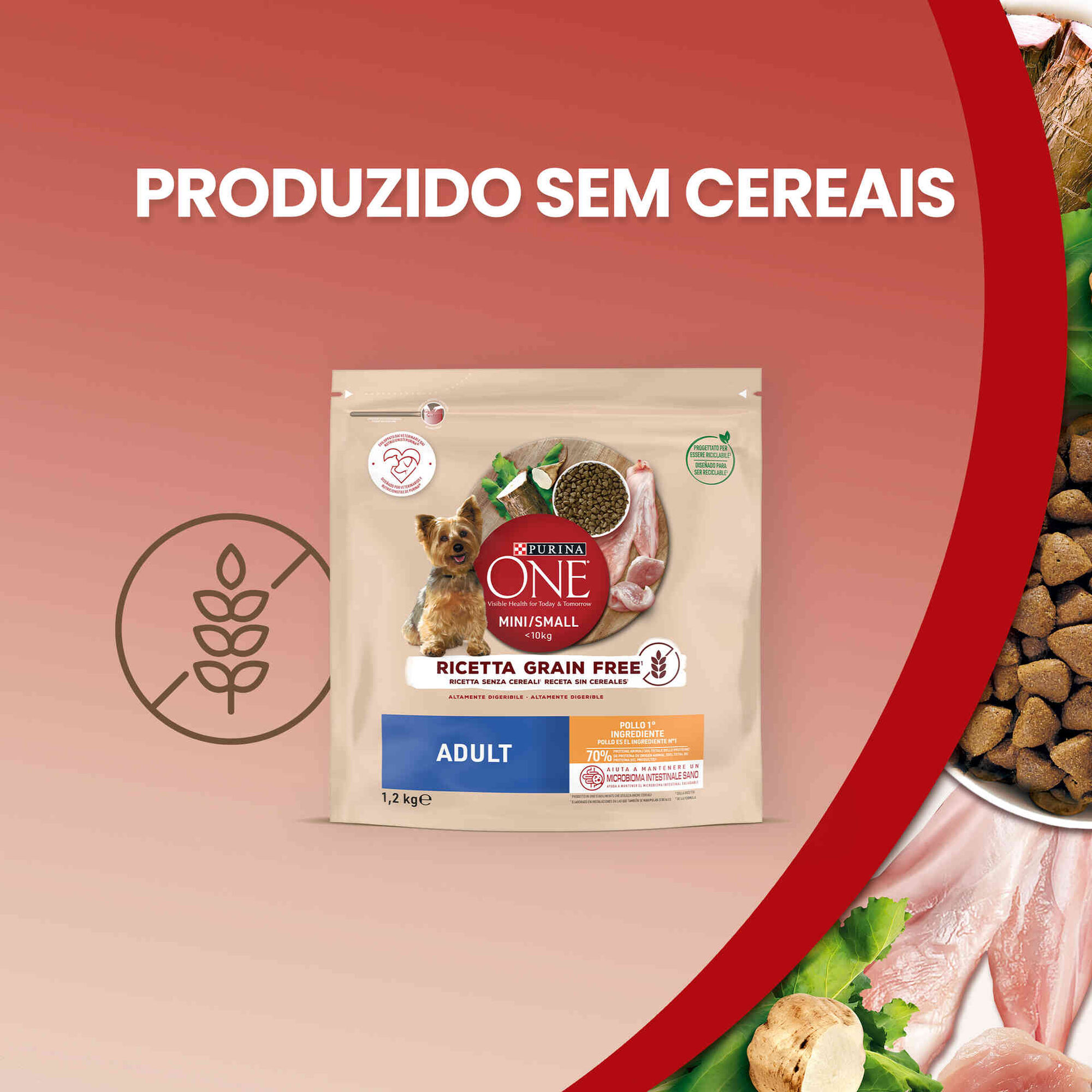 Ra&ccedil;&atilde;o para C&atilde;o Adulto GrainFree Purina One Mini