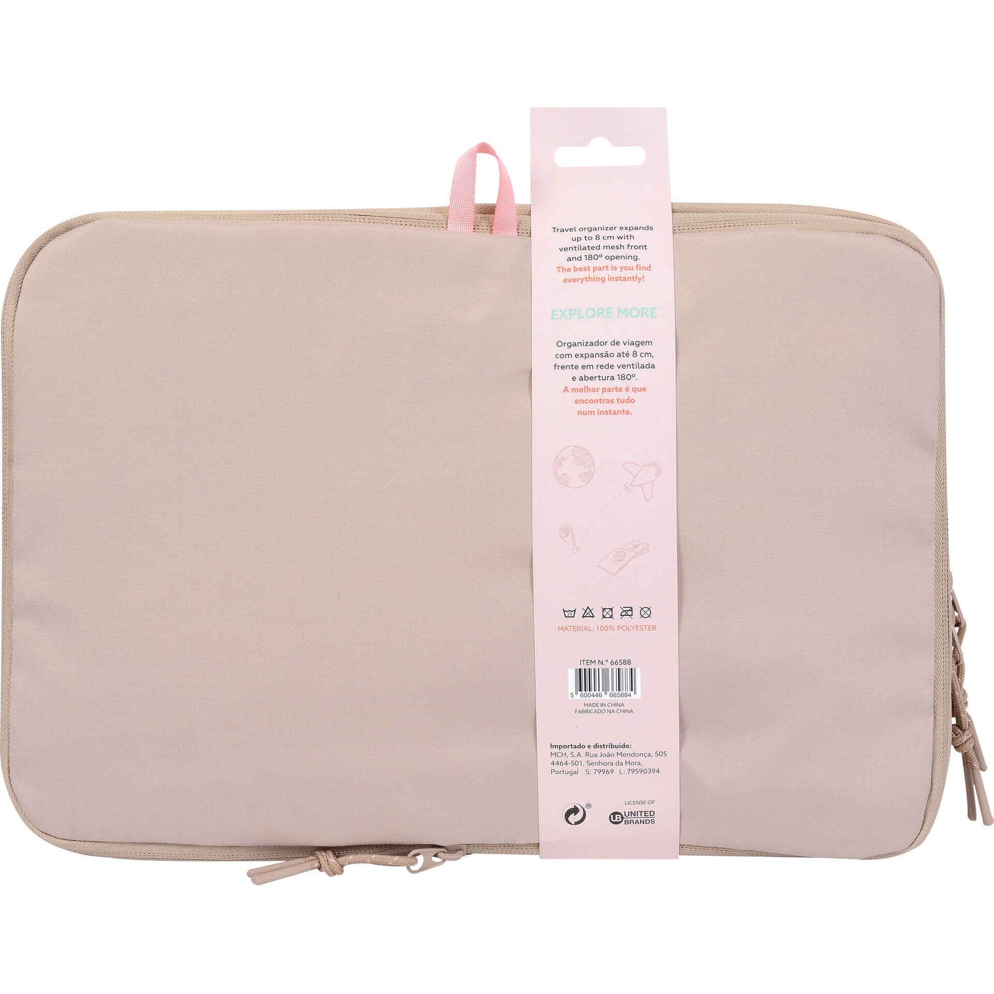 Organizador de Viagem Riscas Laranja e Rosa Marshmallow