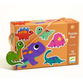 Djeco - Puzzle Duo Dinossauros 10 Pe&ccedil;as