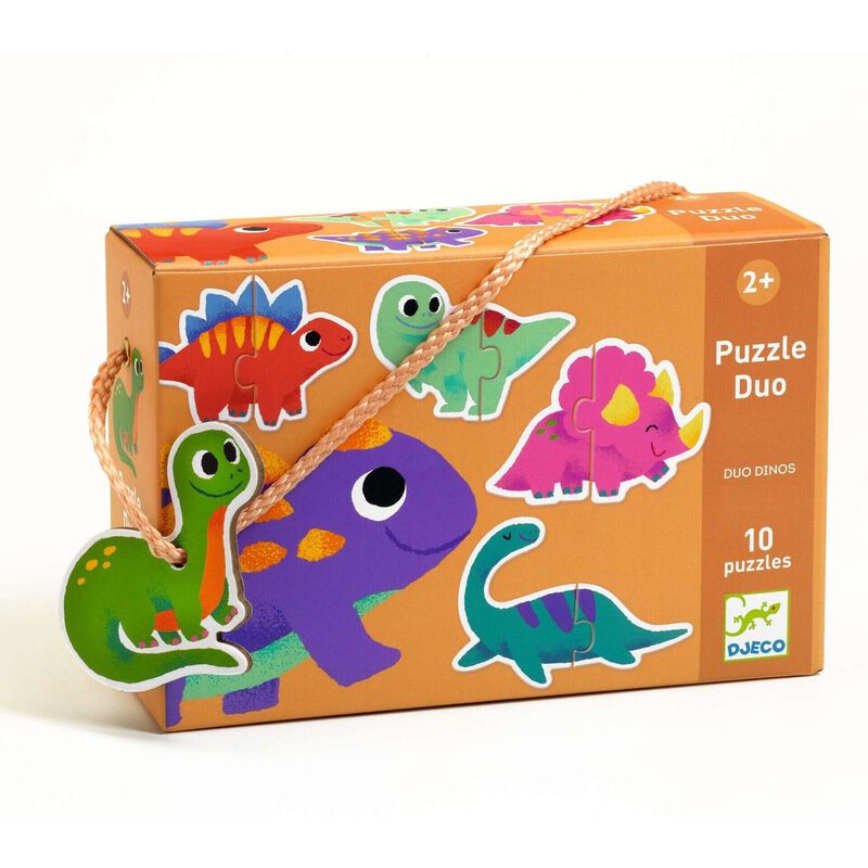Djeco - Puzzle Duo Dinossauros 10 Peças