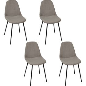 Conjunto de 4 Cadeiras Estofadas Castanho Scott