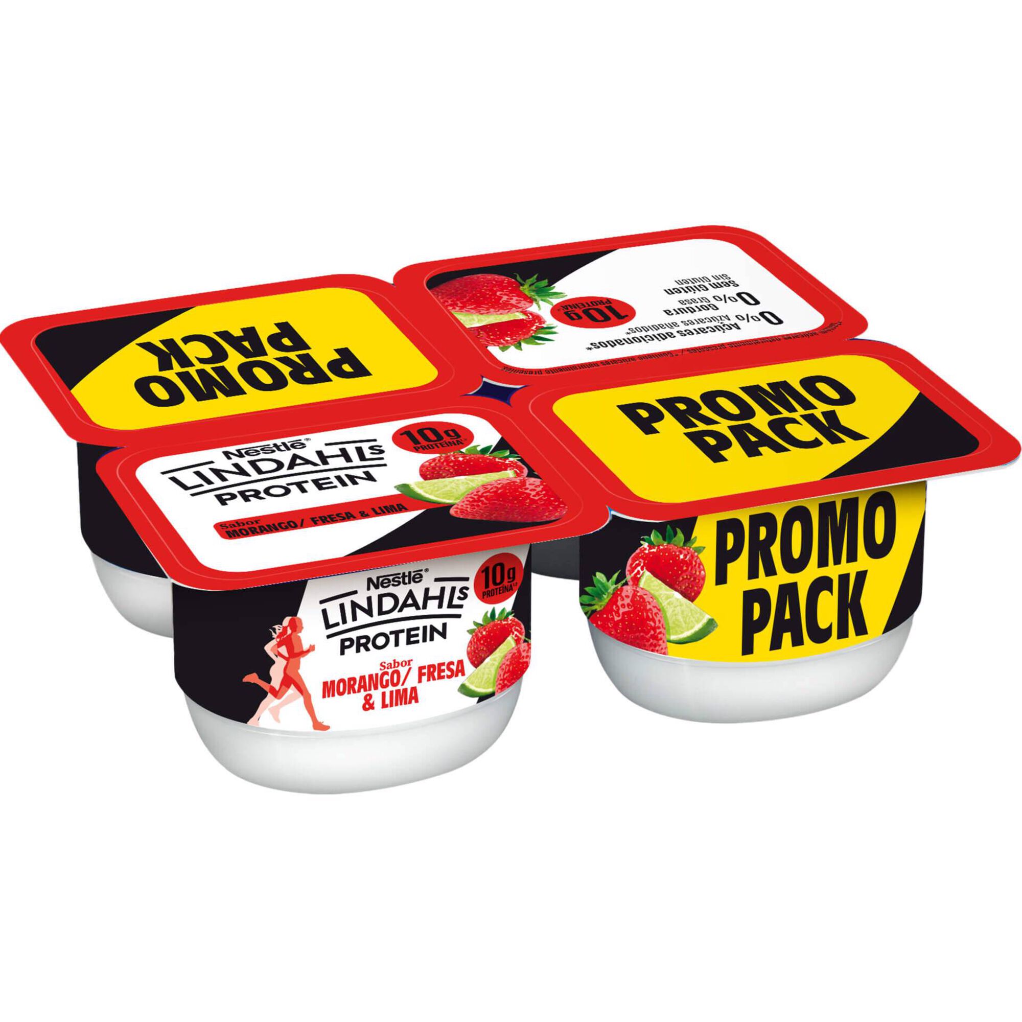 Iogurte Prote&iacute;na Morango e Lima Lindahls