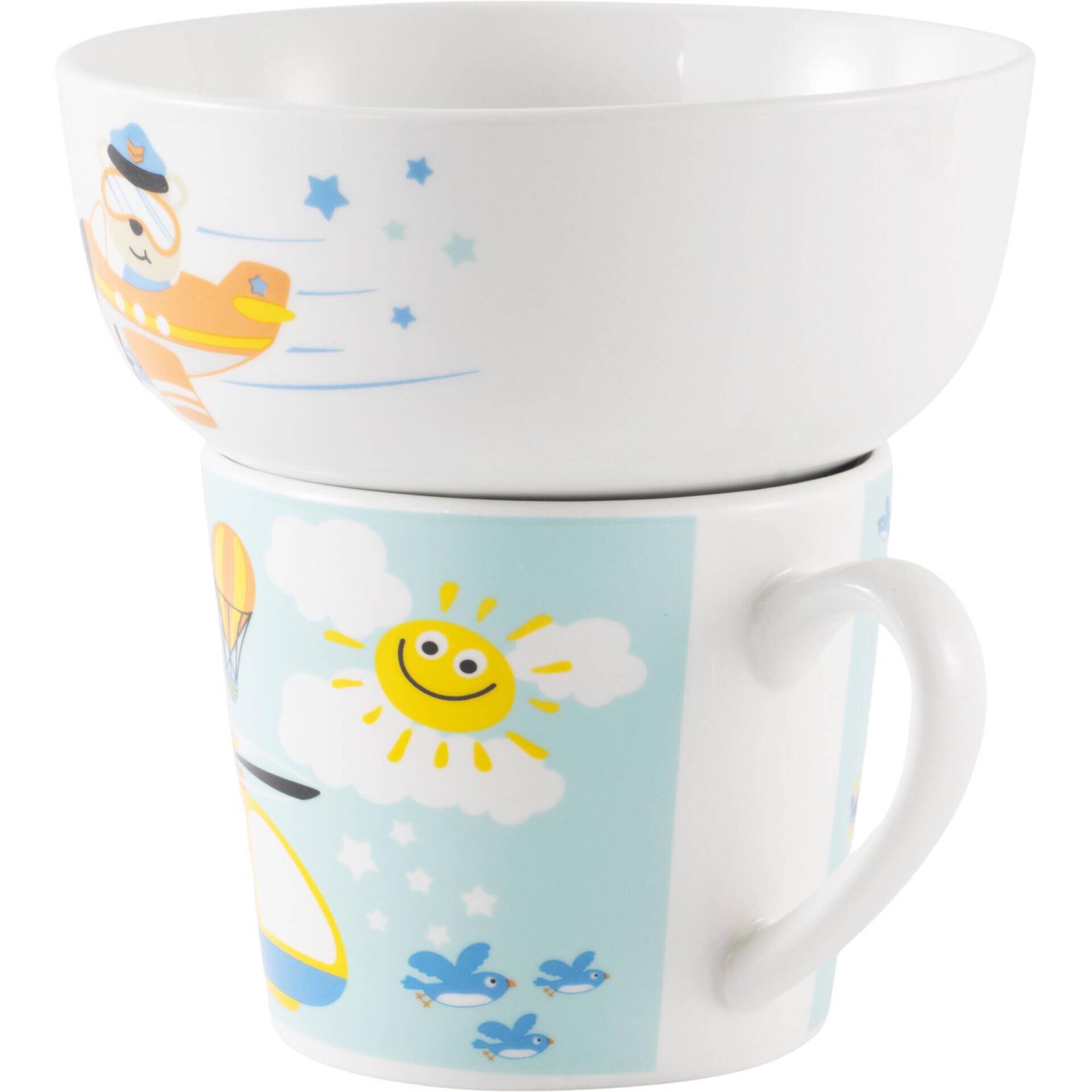 Conjunto Caneca e Ta&ccedil;a Avi&atilde;o Kasa