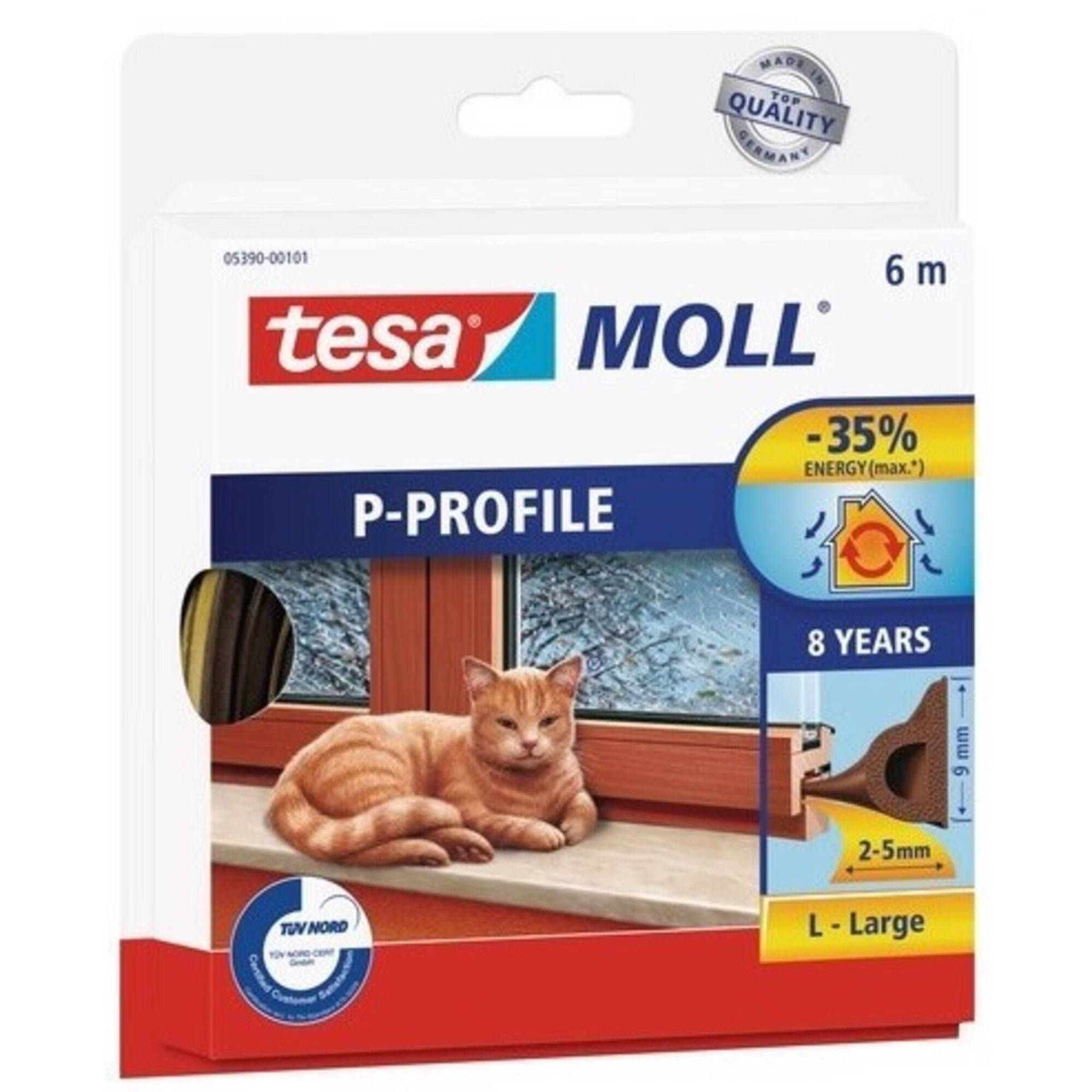 Fita Calafetar Portas e Janelas 6m x 9mm Castanha, Fita Calafetar Portas e Janelas 6m x 9mm Castanha, , hi-res