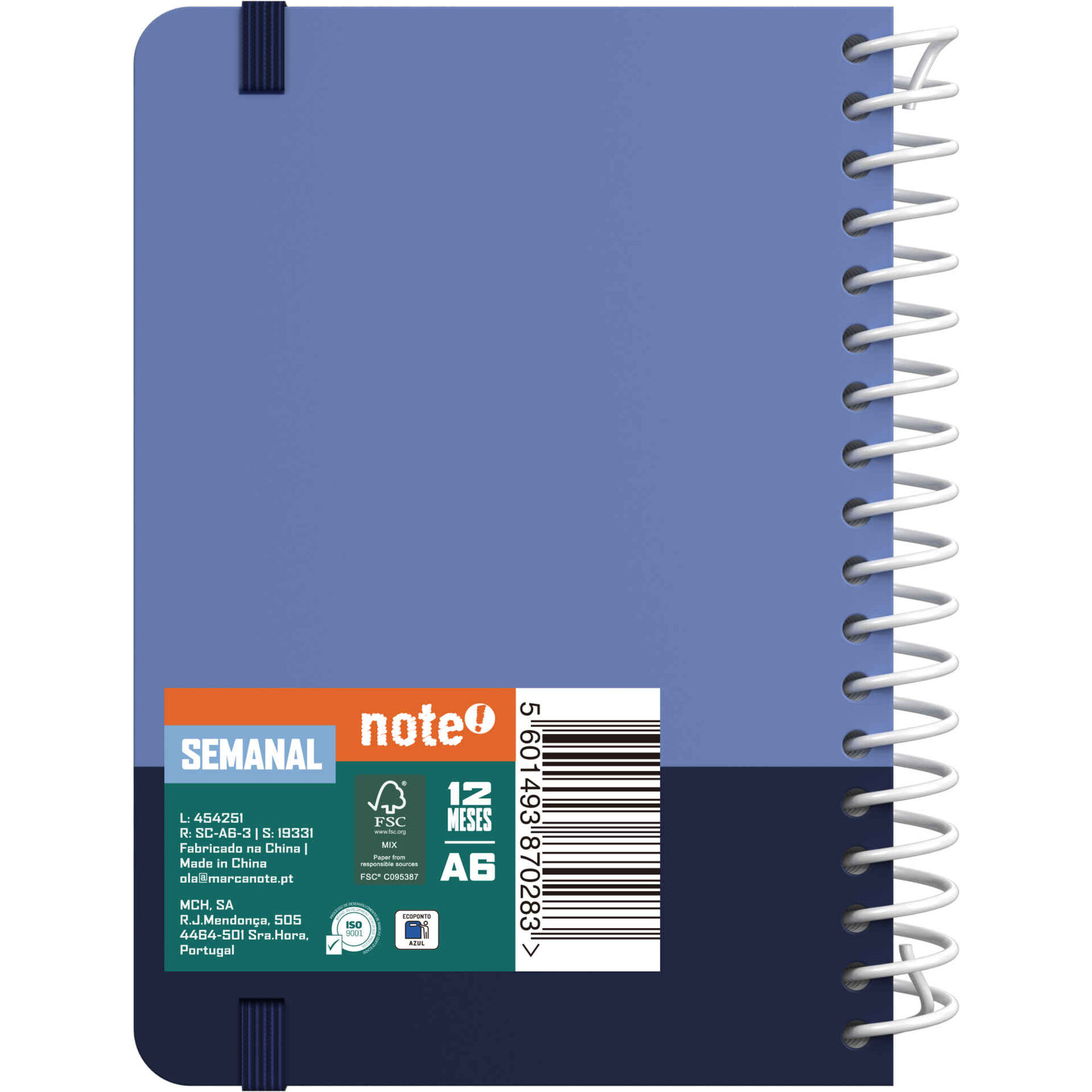 Agenda A6 2027 12 Meses (v&aacute;rias cores) Note!