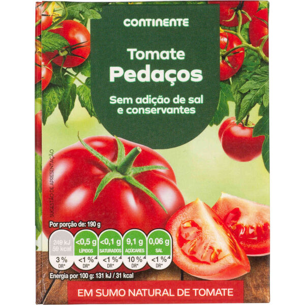 Tomate em Pedaços Continente