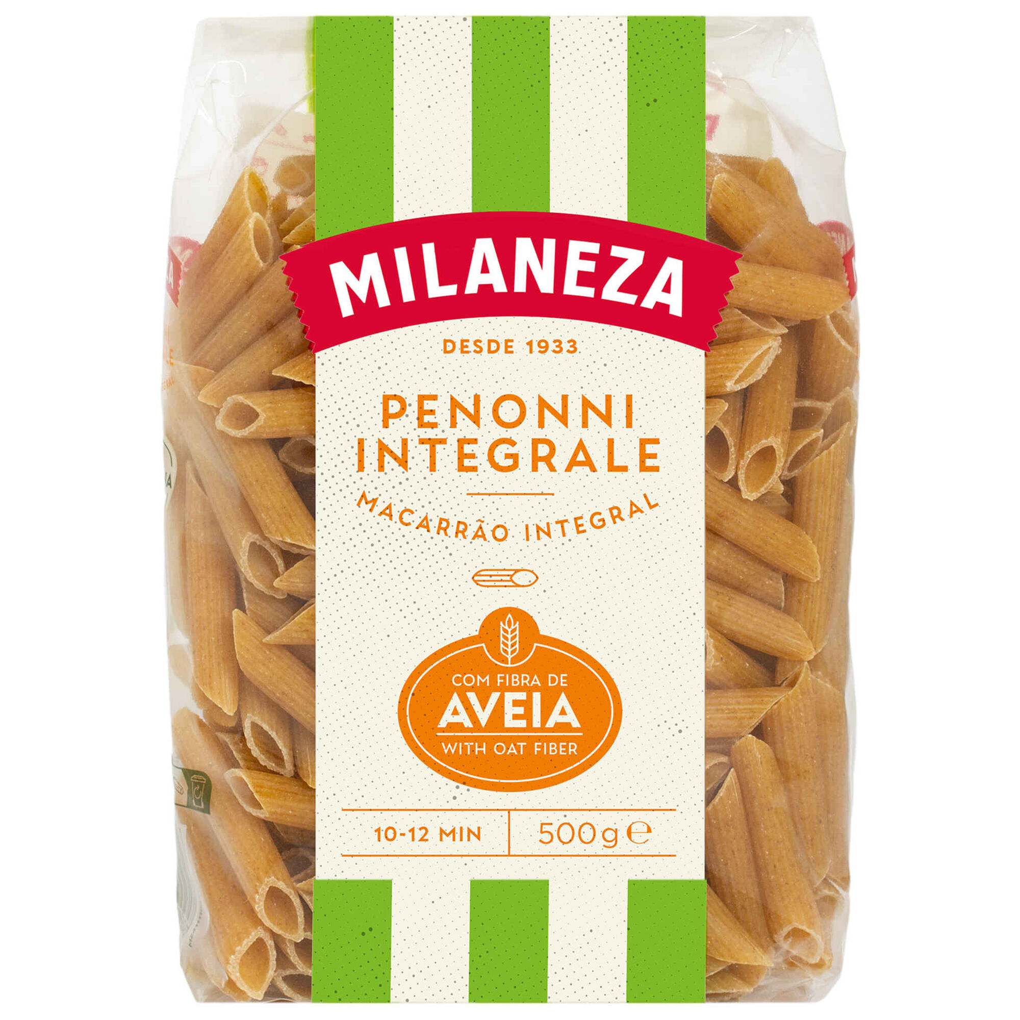 Massa Macarrão Penne Integral com Aveia