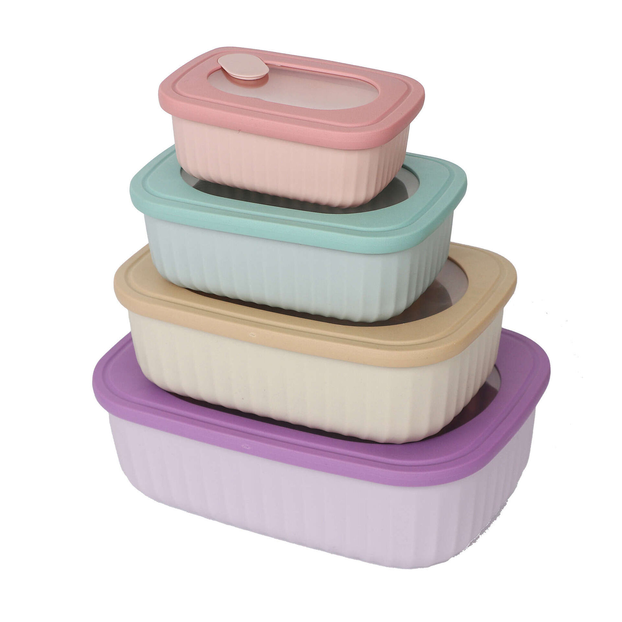 Conjunto 4 Caixas Herméticas Retangulares Colors