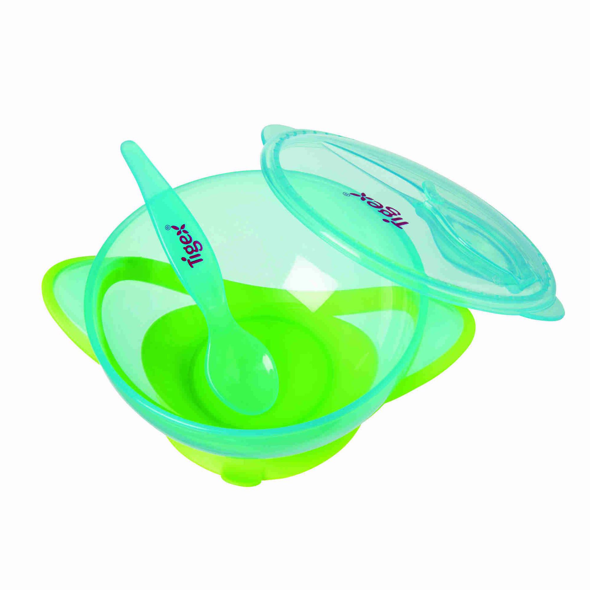 Prato com Tampa e Colher +6M (v&aacute;rias cores)