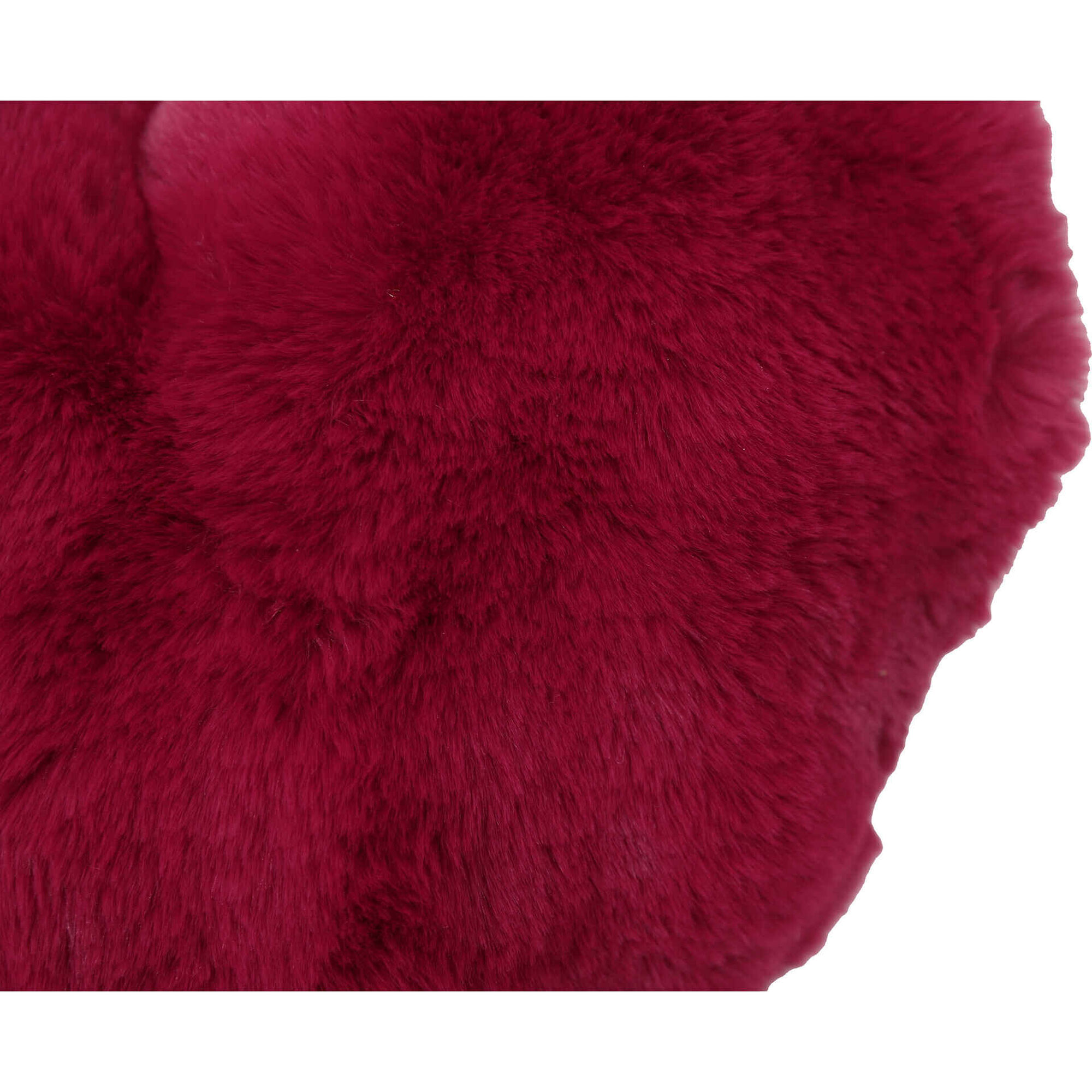 Almofada 45x40cm Cora&ccedil;&atilde;o com Pelo Vermelho Kasa