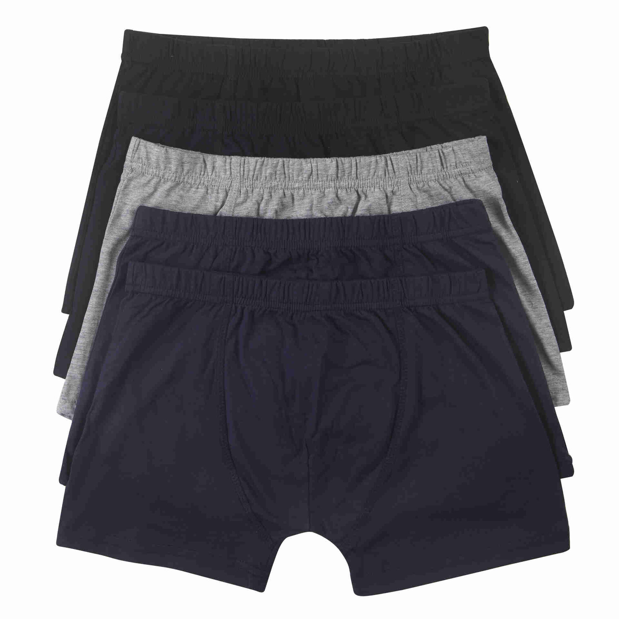 Conjunto 5 Boxers Algodão Preto, Cinza e Azul Marinho Homem Conjunto 5 Boxers Algodão Preto, Cinza e Azul Marinho Homem