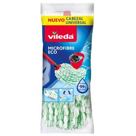 Recarga Esfregona Tiras Microfibra Brancas e Verdes Eco Recarga Esfregona Tiras Microfibra Brancas e Verdes Eco