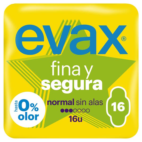 Pensos Higiénicos Fina e Segura Normal sem Abas Evax