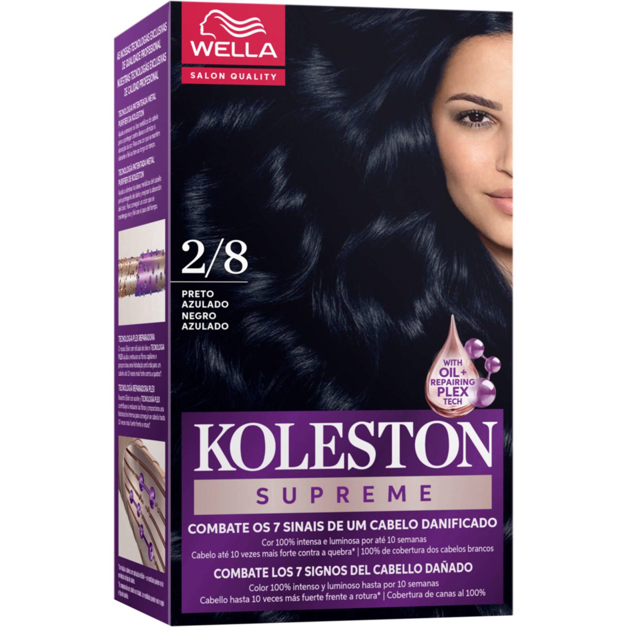 Colora&ccedil;&atilde;o Permanente Preto Azulado 2.8 Koleston