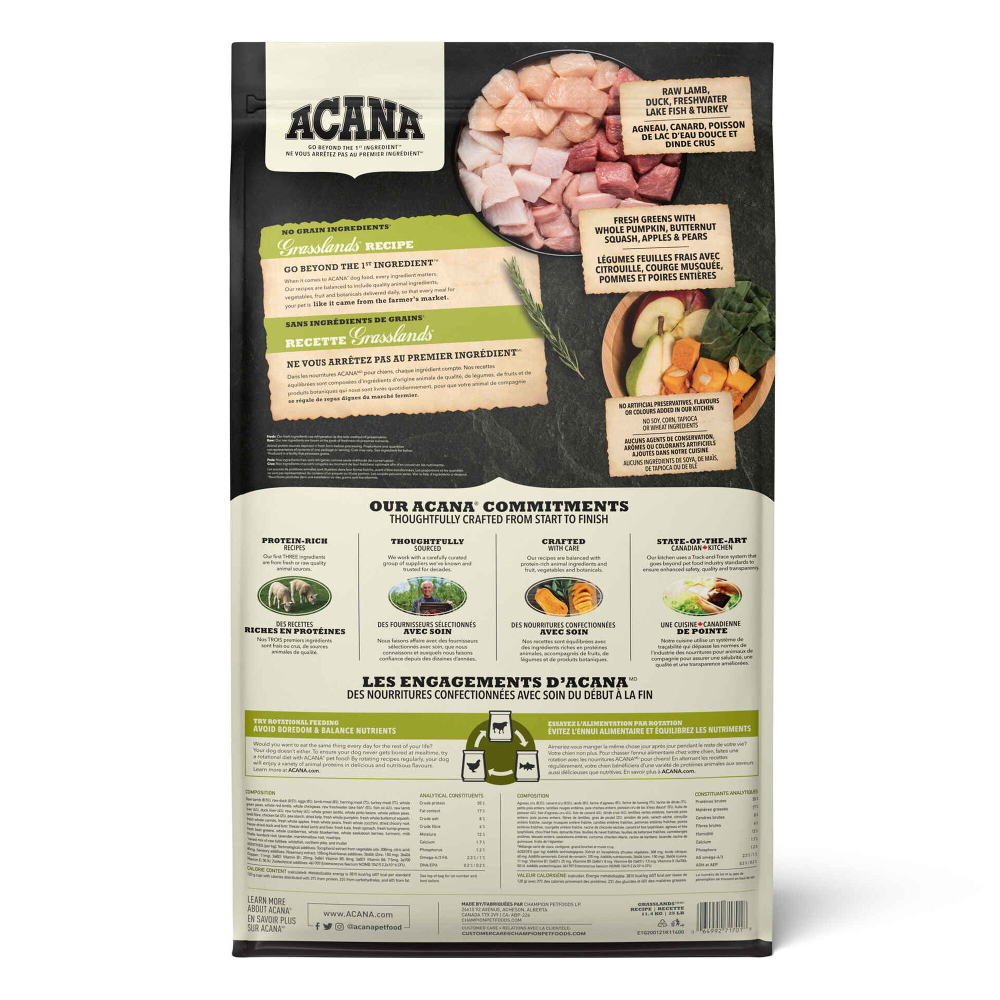 Ra&ccedil;&atilde;o para C&atilde;o Highest Protein Grasslands Recipe Acana