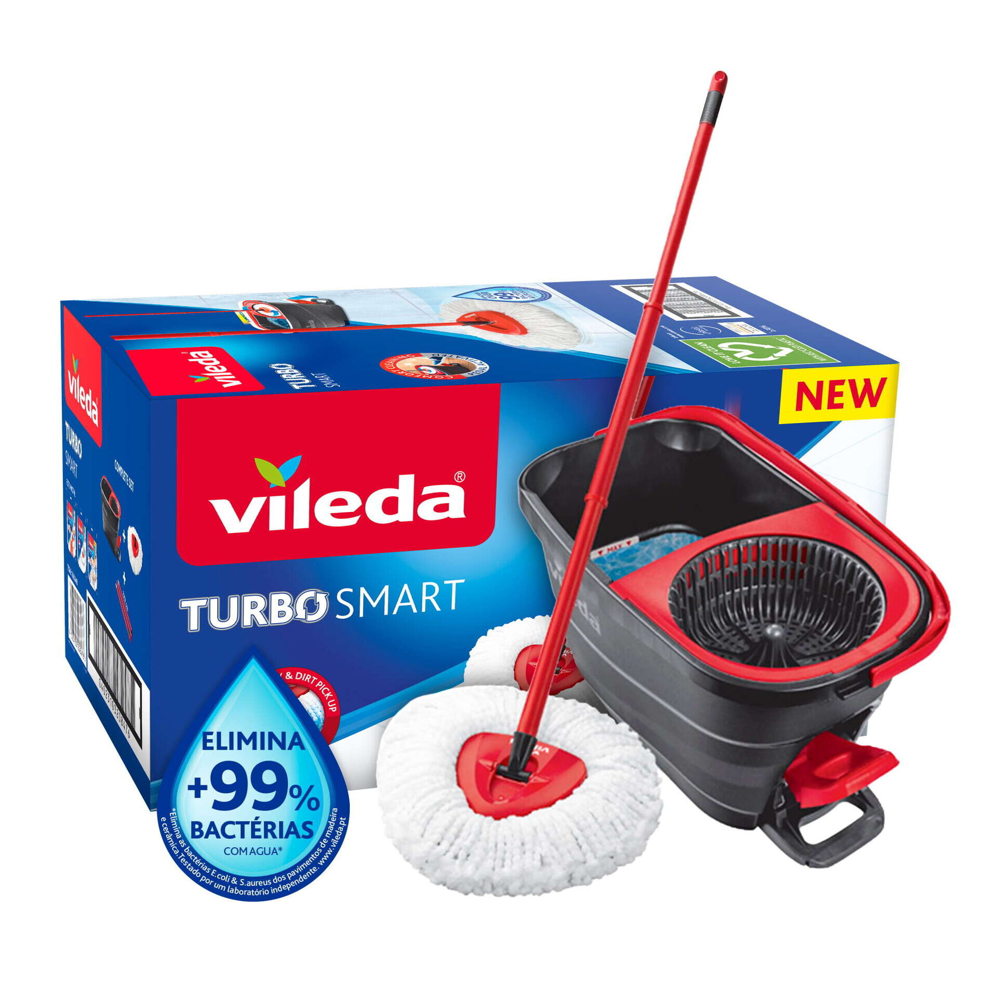 Sistema Turbo Smart Esfregona Microfibras e Balde com pedal