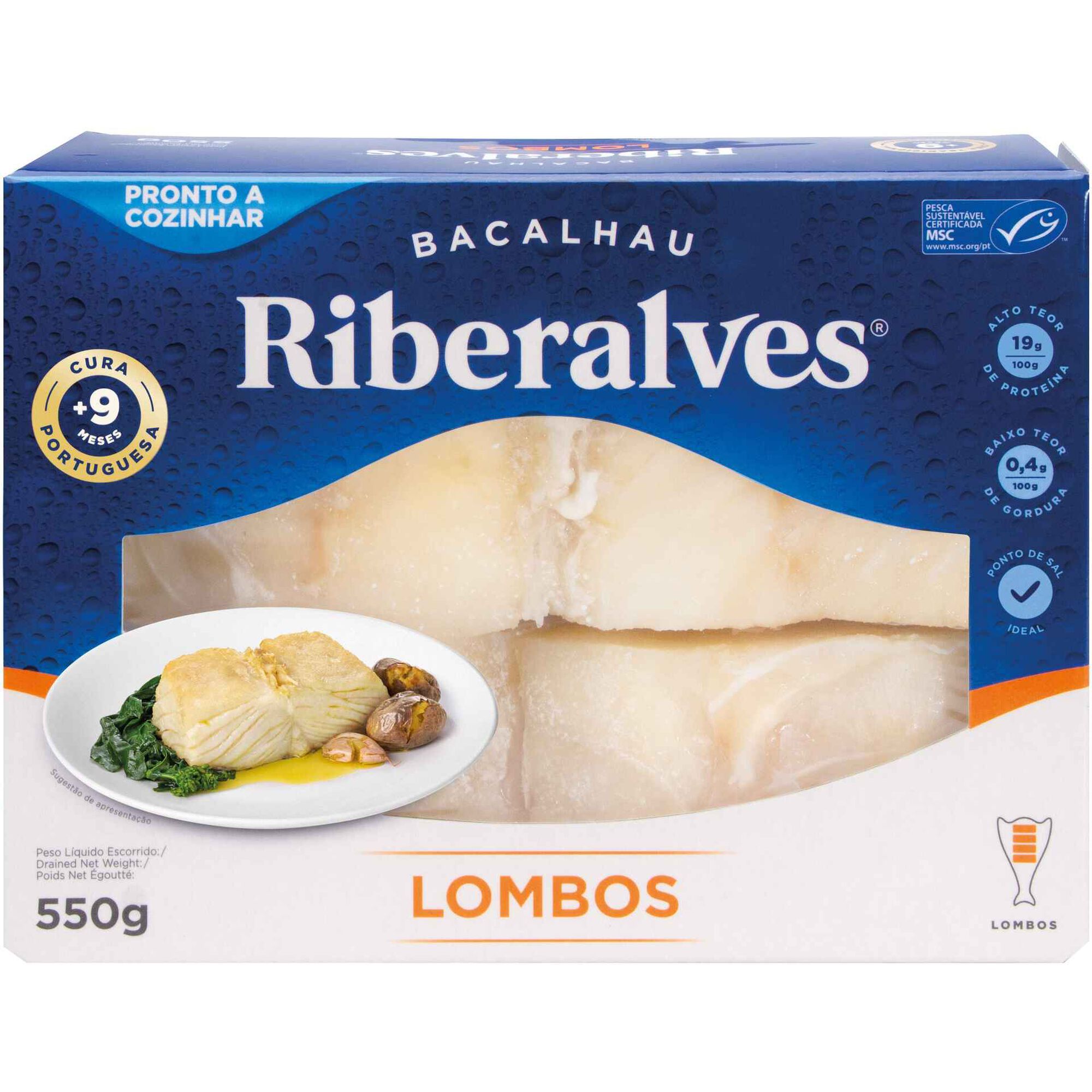 Lombos de Bacalhau 9 Meses de Cura MSC Ultracongelados